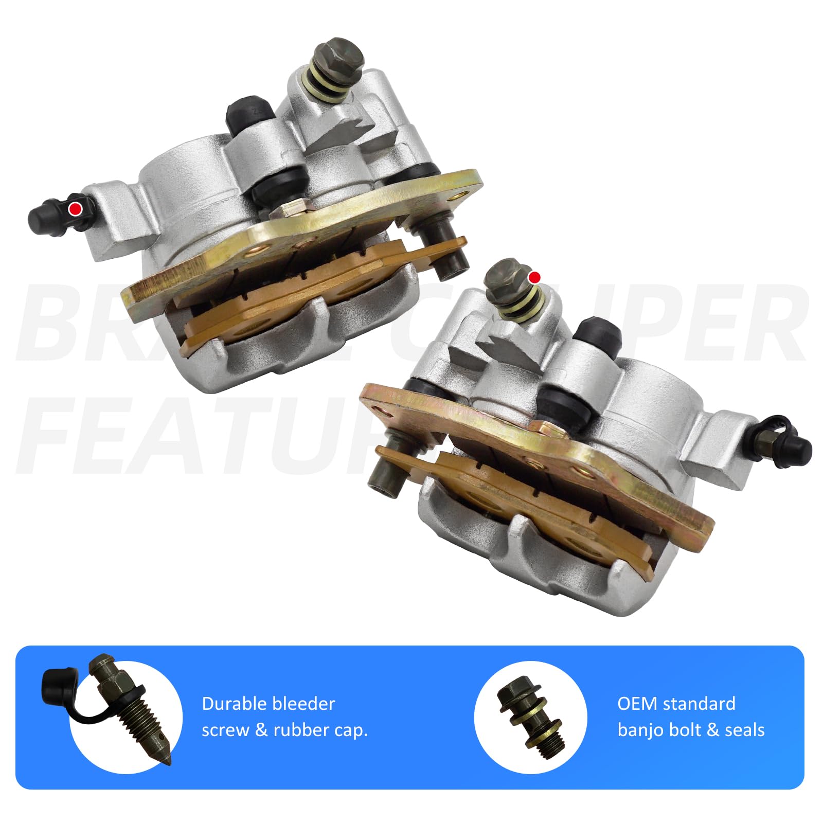 M Mati Front Left Right Brake Calipers & Pads For Kawasaki Teryx 800 Krf800 Teryx4 750 800 Krt 750 800 43080-0165 43080-0166