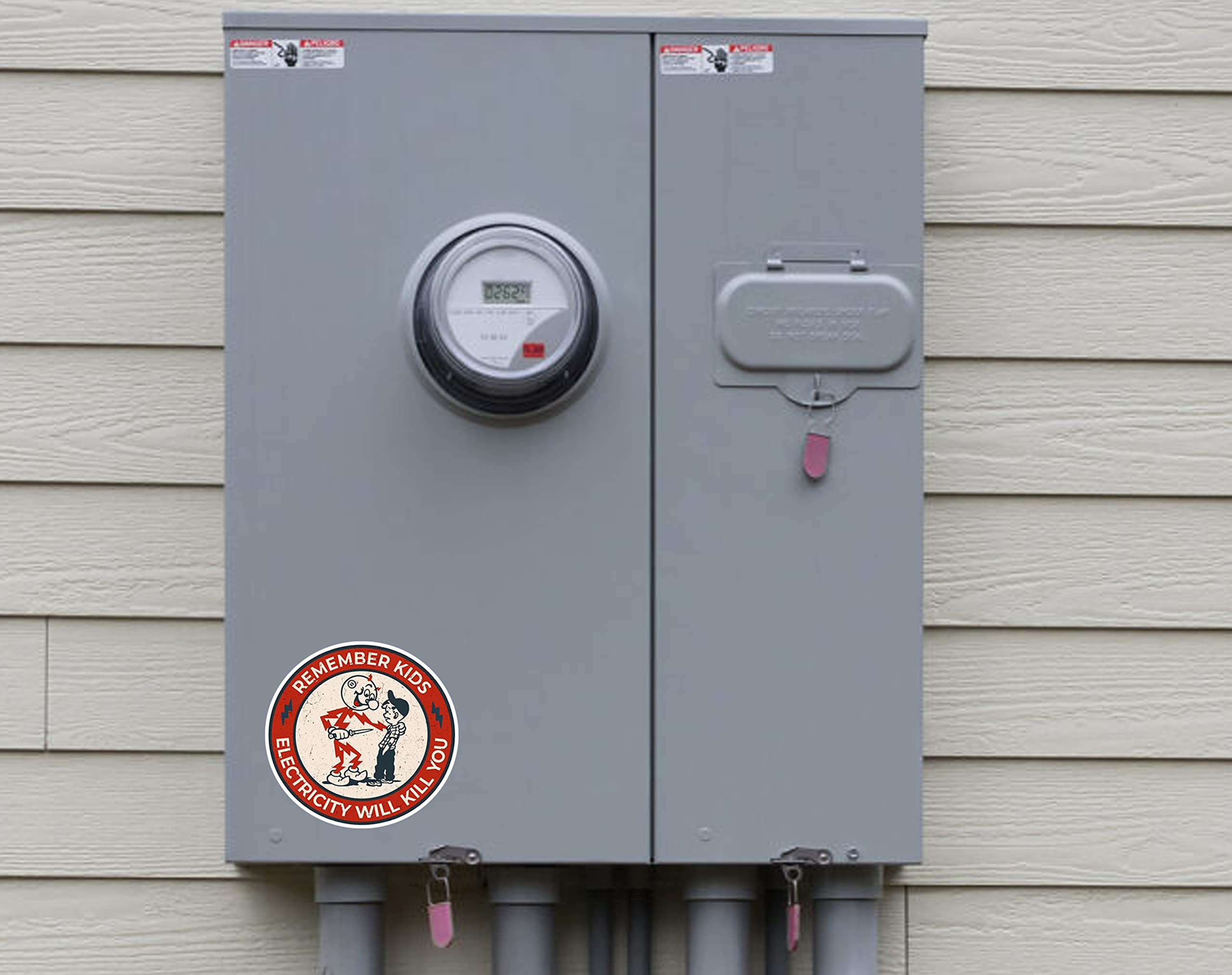 Imperial Vibes - Remember Kids Electricity Will Kill You Sticker - Vinyl Decal For Window - Removable Waterproof Sticker For Van