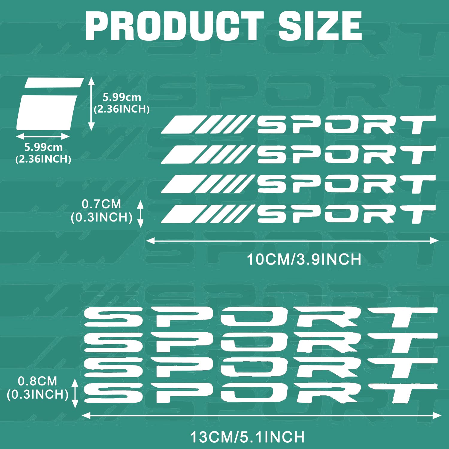 Pincuttee 14Pcs Car Decal Stickers,Wheel Rim Decal Sticker,Sport Logo Reflective Stickers,Sport Emblem Car Rear Bumper Sticker,R