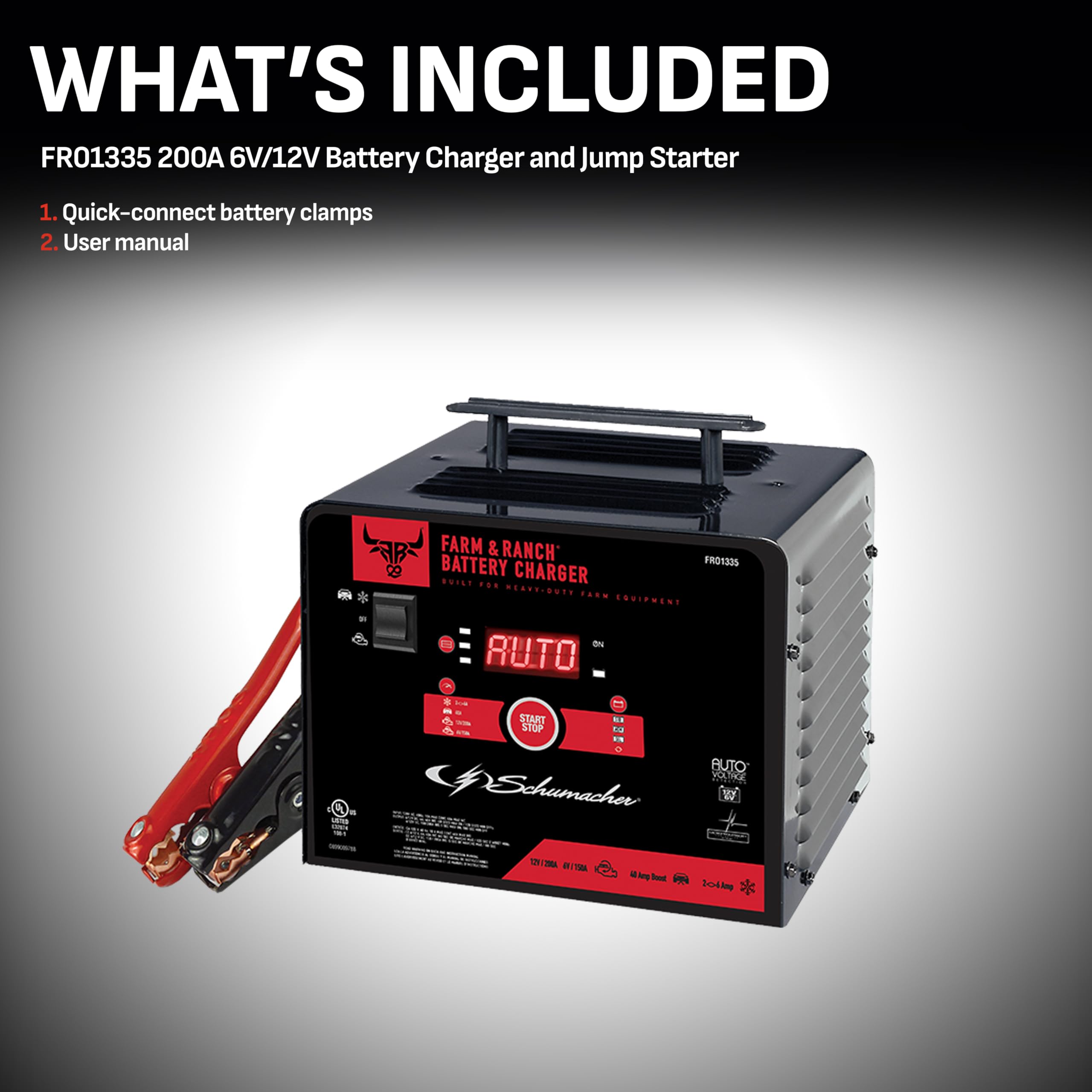 Schumacher Battery Charger, Engine Starter, Boost Maintainer, And Auto Desulfator - 150/200 Amp, 40 Amp Boost, 6V/12V - For Cars, Trucks, Suvs, Rvs, And Farm Equipment