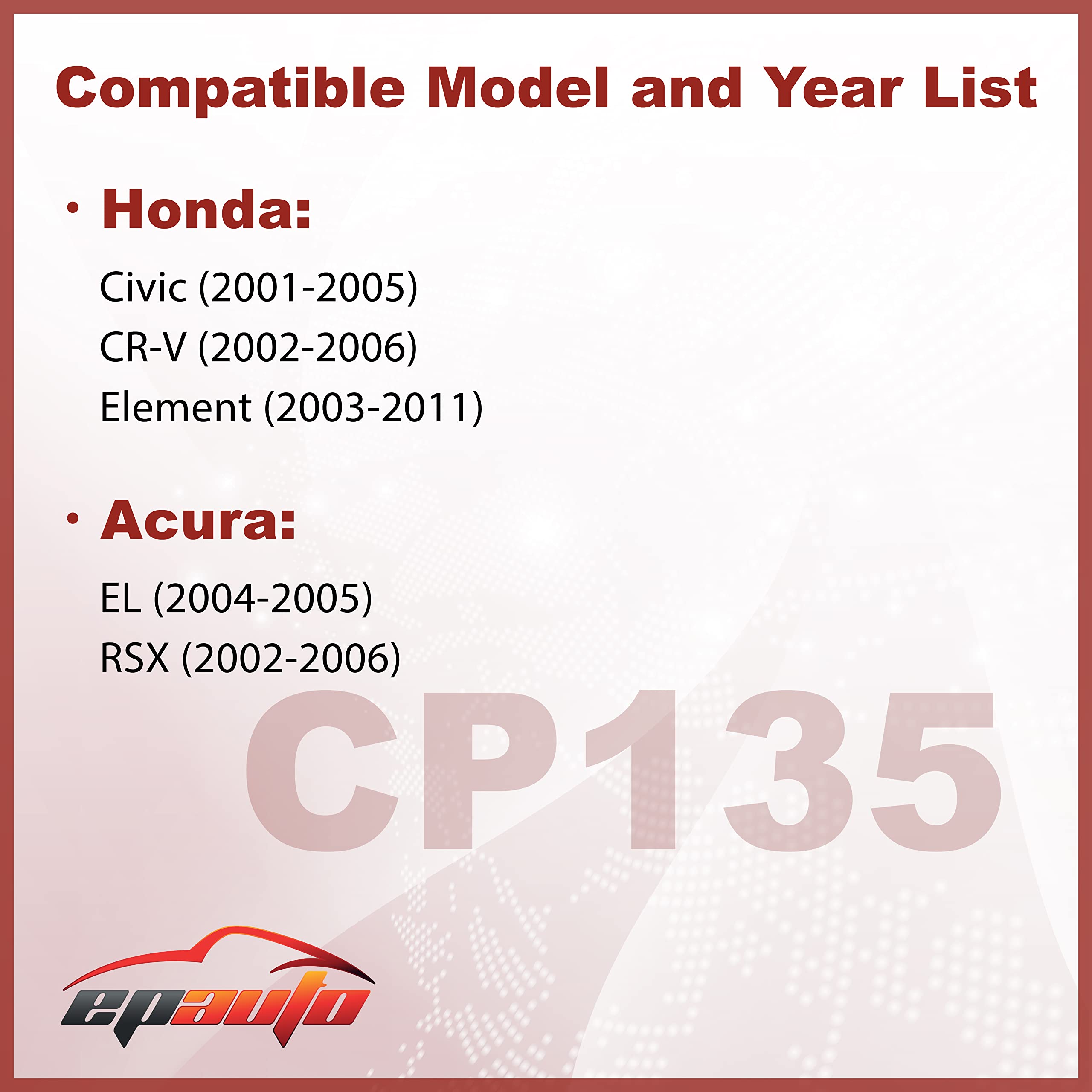 Epauto Cp135 (Cf10135) Replacement For Honda/Acura Premium Cabin Air Filter Includes Activated Carbon