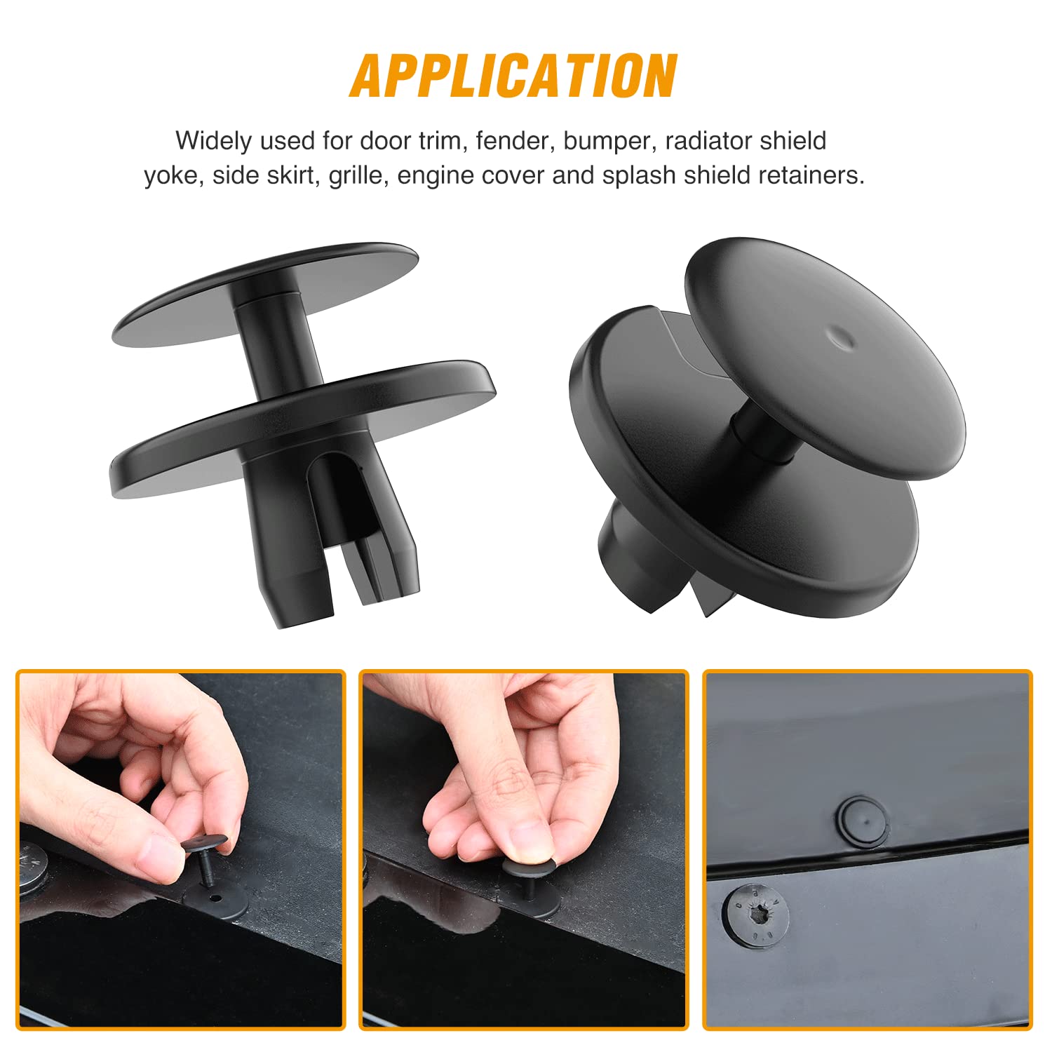 Gooacc 120Pcs Car Bumper Retainer Clips & Nylon Fasteners Rivet Kit 5Mm 6Mm 7Mm 9Mm 10Mm For Bumper Fender Hood Trunk Septum Windshield Lower Air Duct Front Seat Upholstery, With 1Pc Fastener Remover