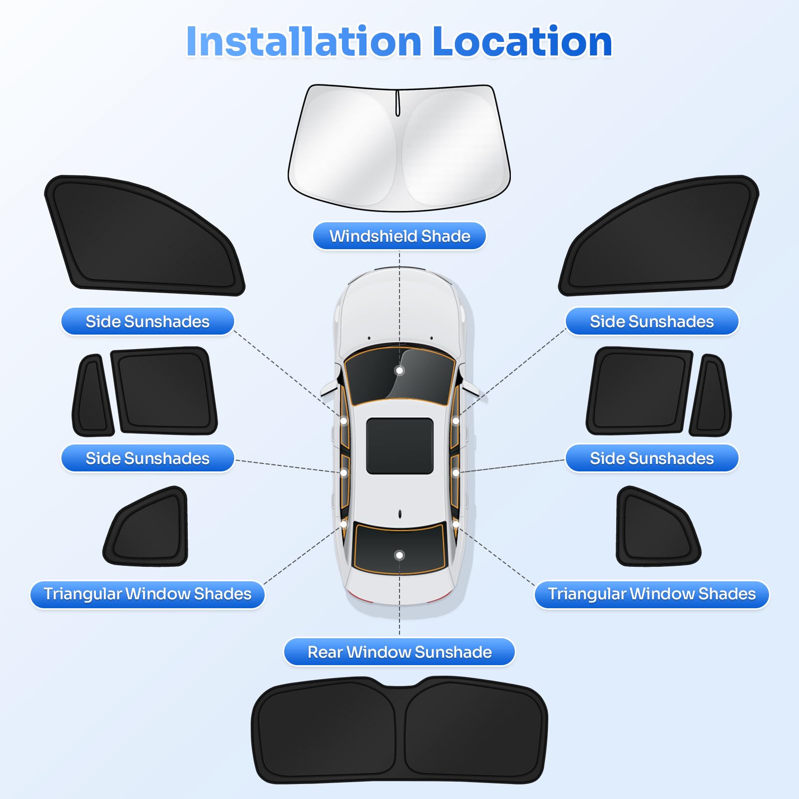 Canvcle Sunshades For 2018-2024 Bmw X3 G01 Accessories Windshield Sun Shade Side Rear Window Shade Cover Sun Visor Shield Privac
