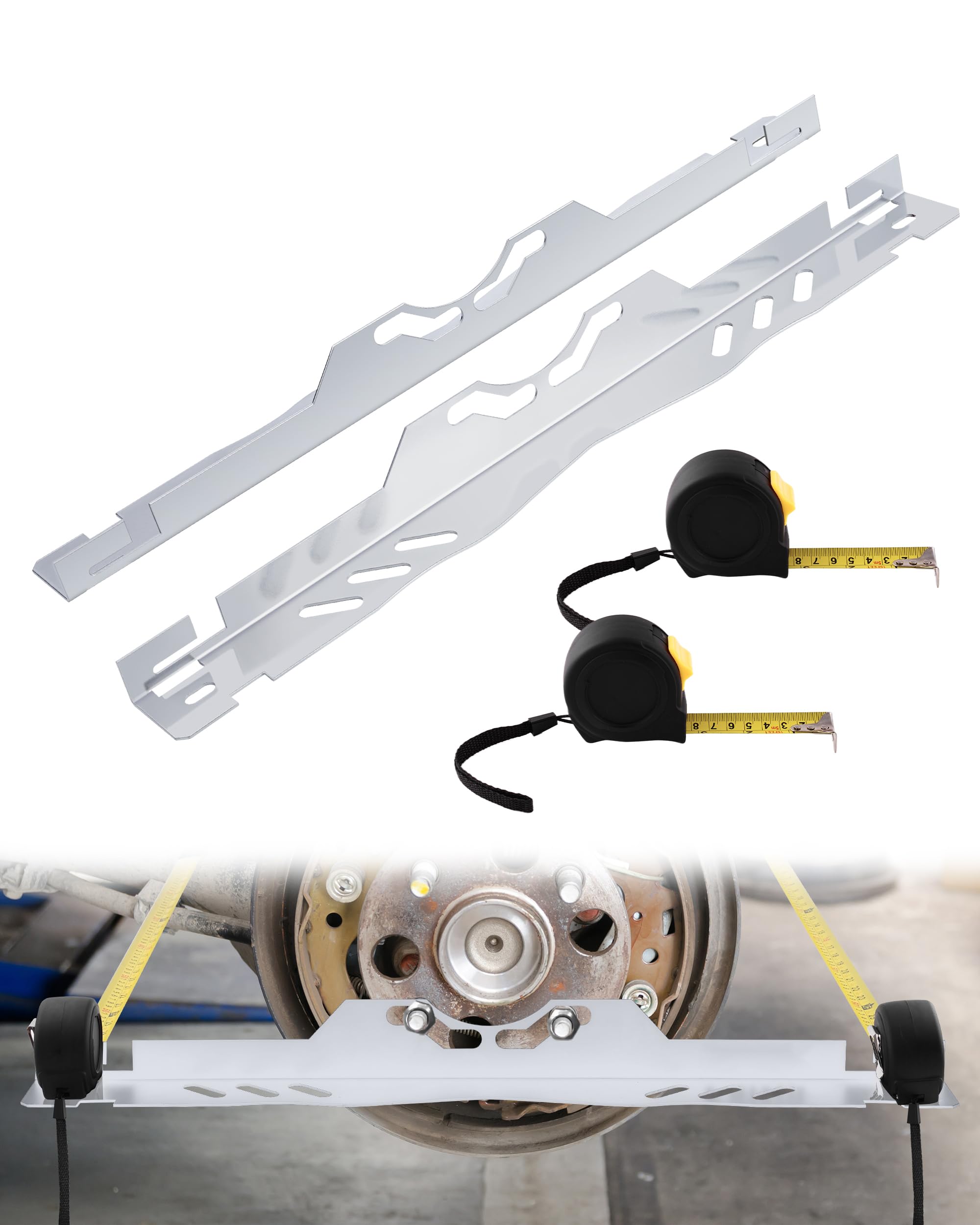 Toe Alignment Tool Plates 2Pcs, Wheel Alignment Tool Includes Two 5M Metal Tape Measure, Car Front End Alignment Tool For Cars,