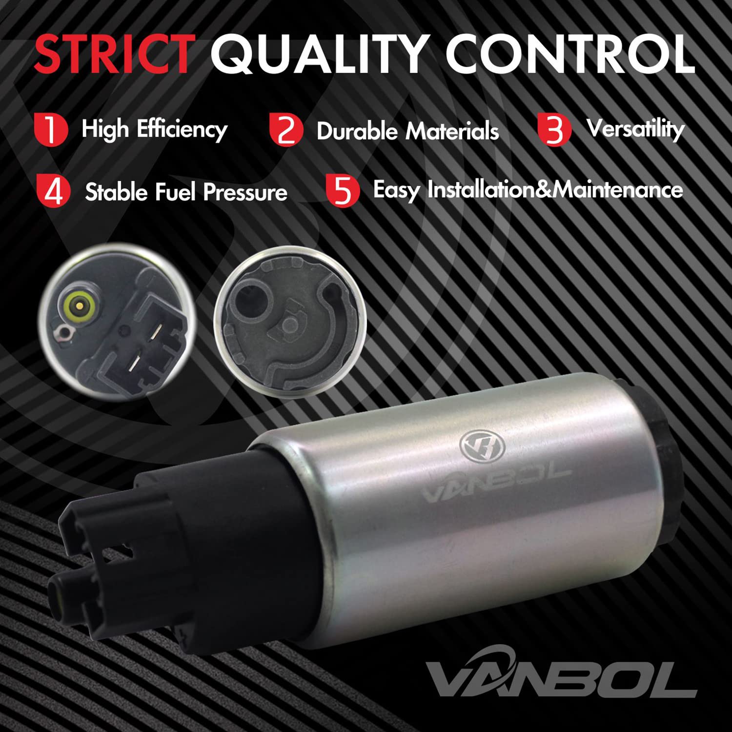 Vanbol Electric Fuel Pump Install Kit Fit Toyota Pontiac Scion Nissan Lexus Honda Ford High Flow Universal Automotive 12V Gasoli