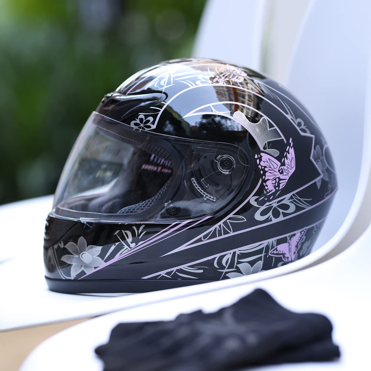 Slmoto Dot Motorcycle Full Face Adult Helemt Pink Black Butterfly Flip Up Full Face Street Sport Helmet For Dirt Bike Atv