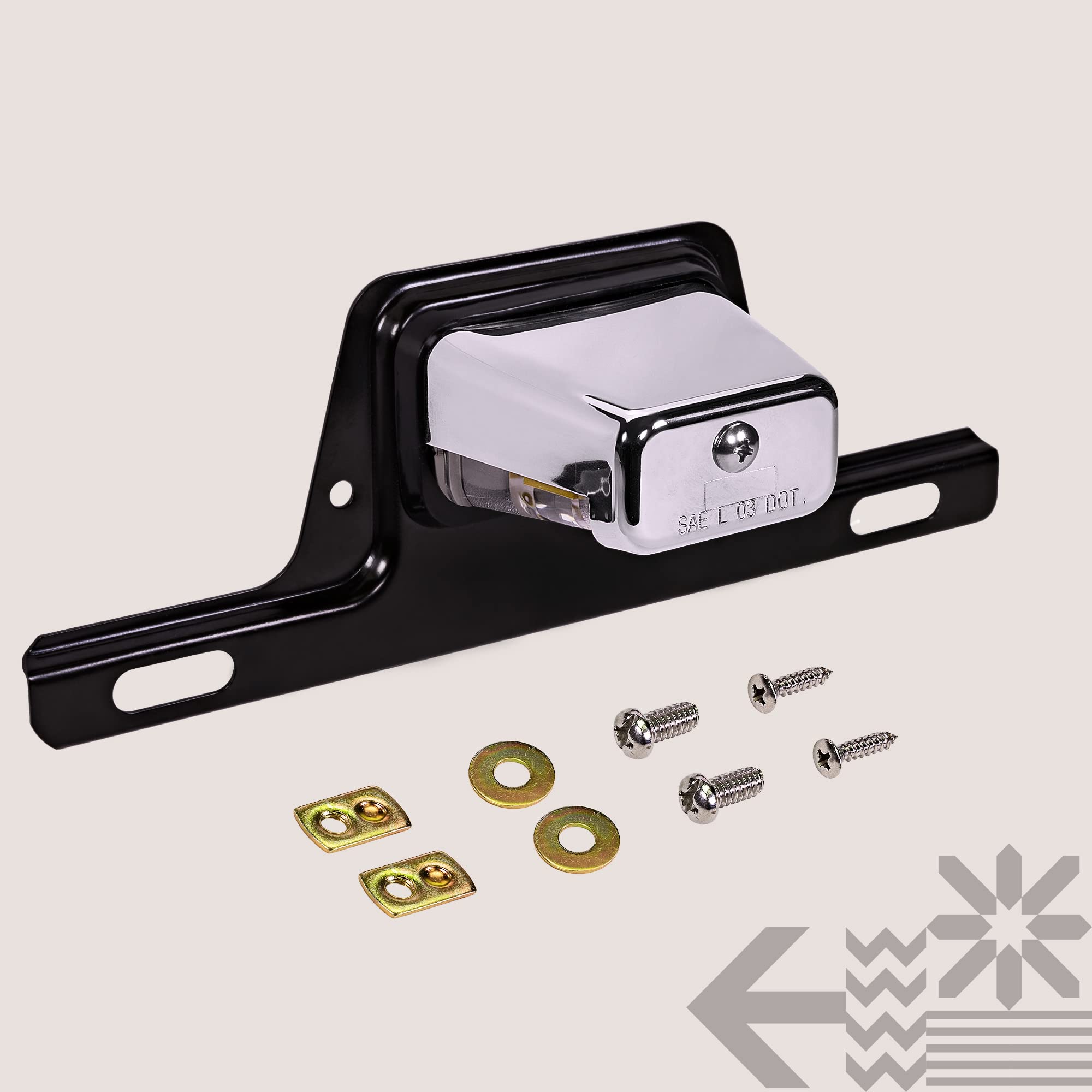 True Mods Trailer Led License Plate Light [Bracket Mount] [Dot Fmvss 108] [Sae L] [Chrome-Finish] [Waterproof] [12V Dc] License