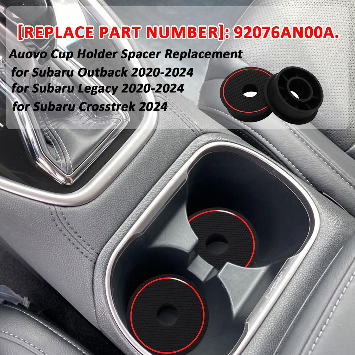 Auovo Cup Holder Spacer Replacement Compatible with Subaru Outback Legacy Accessories 2020-2024 Silicone Cup Riser Cup Holder In