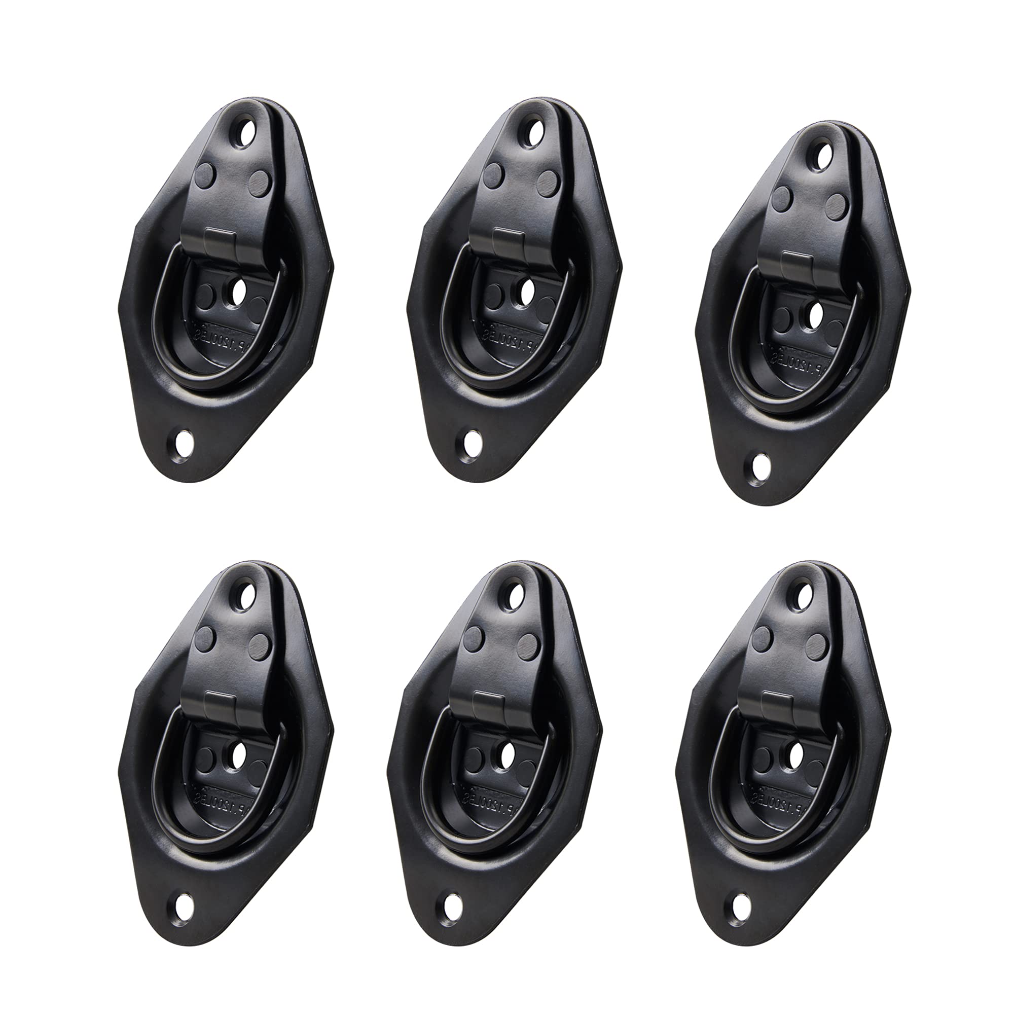 Lonffery 6 Pack Recessed D-Ring Tie Down Anchors (1200 Lb. Capacity), Heavy Duty Kit For Tie Down Straps, Car, Cargo Truck Bed,