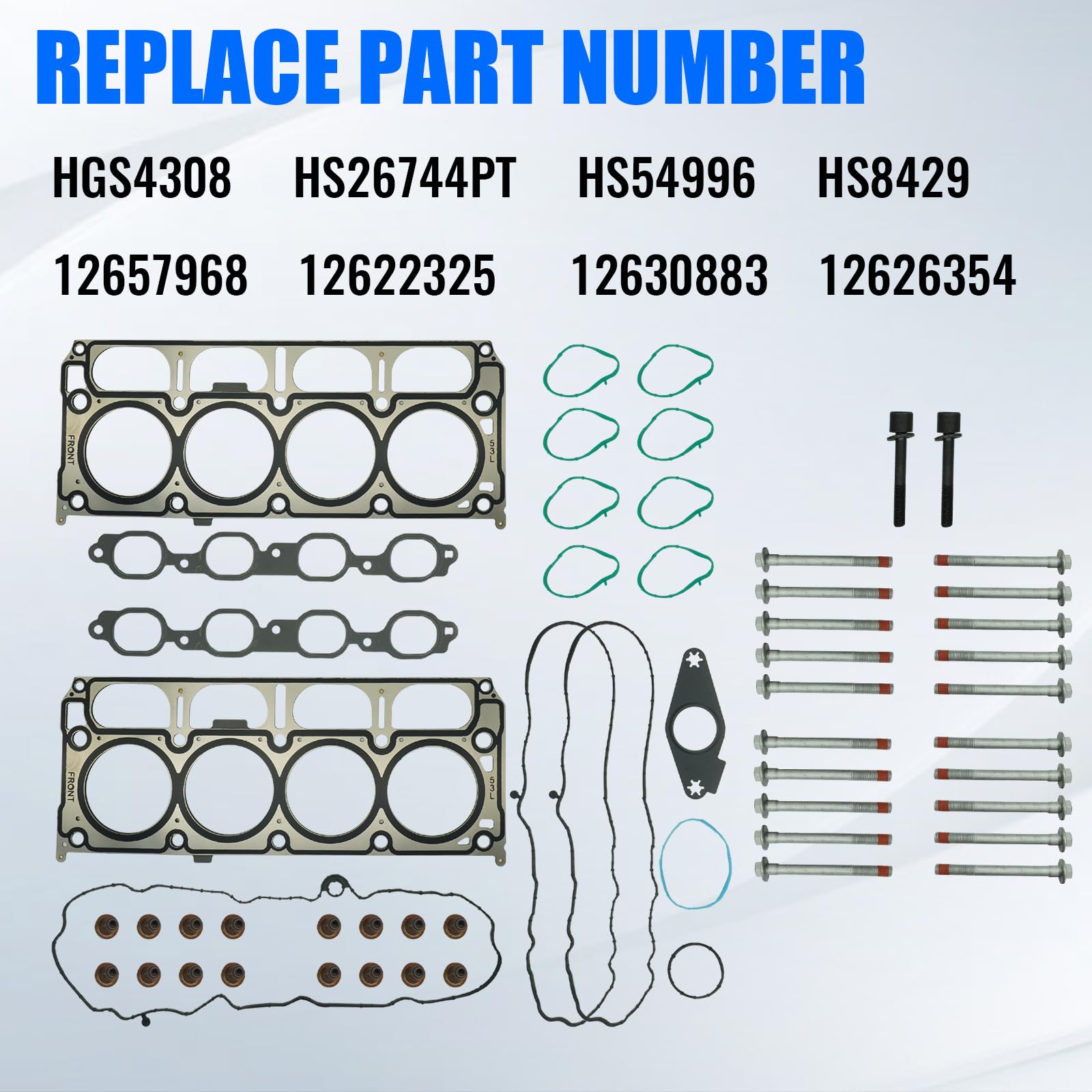 HS26744PT HGS4308 Cylinder Head Gasket Set Kit Bolt 5.3 for Chevy Silverado 1500 Tahoe Suburban, for GMC Sierra 1500 Yukon XL 5.