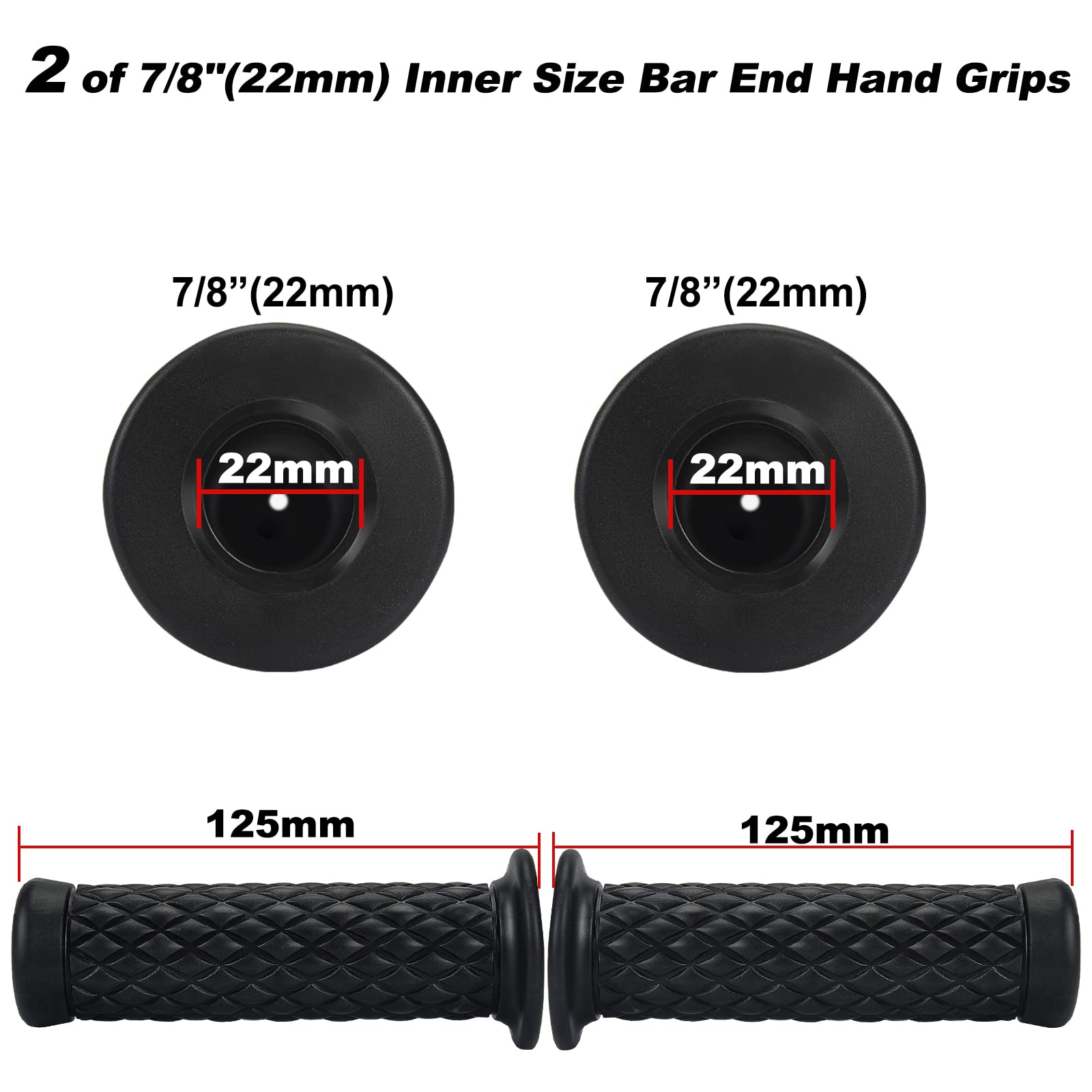 Surpassme 7/8    22Mm Atv Grips For Atv Thumb Throttles, Atv Rubber Handlebar Grips For 4 Wheeler