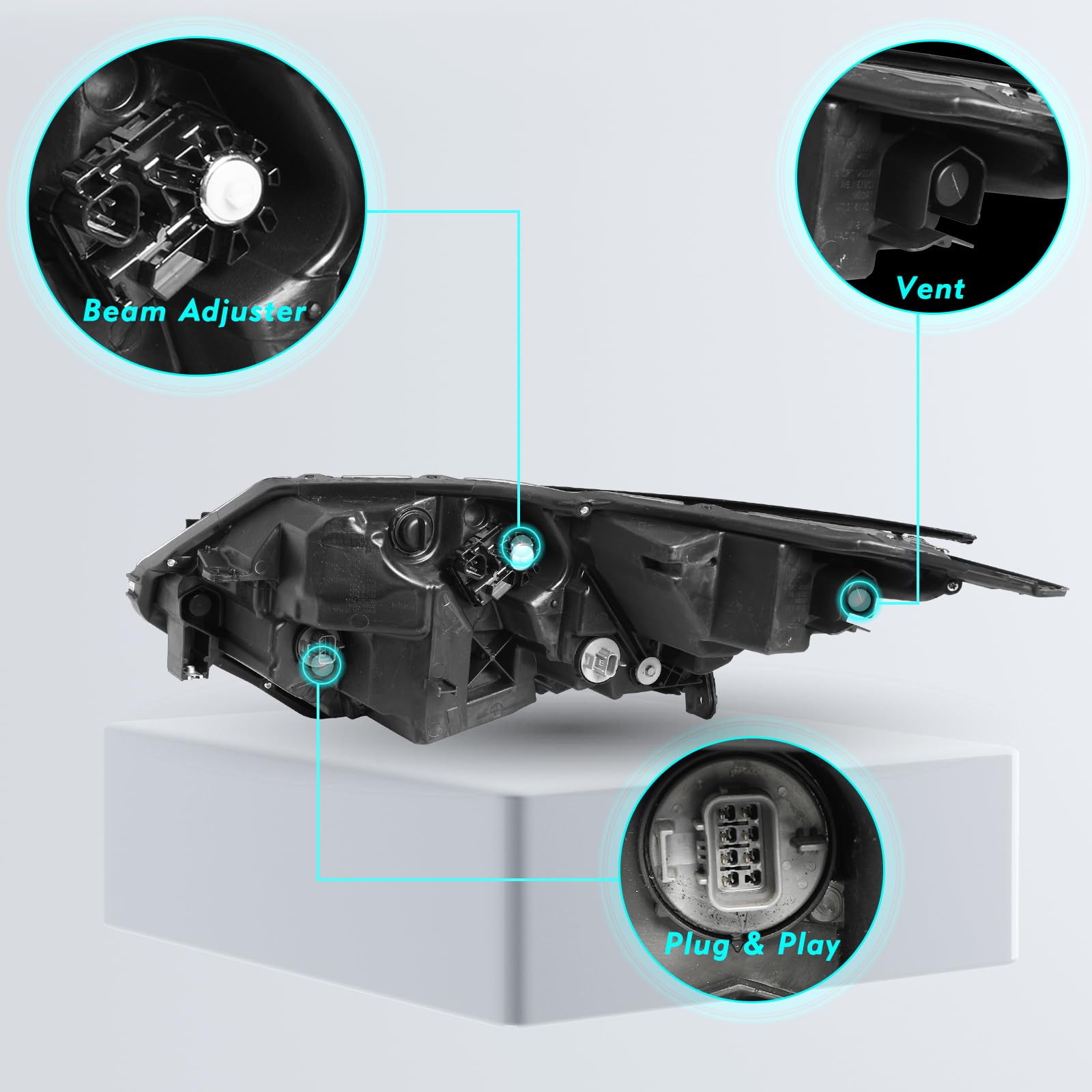 Tusdar Full Led Headlight Assembly W/Bulbs For 2019 2020 2021 2022 Honda Hrv Oem Headlamp (Right Passenger Side)