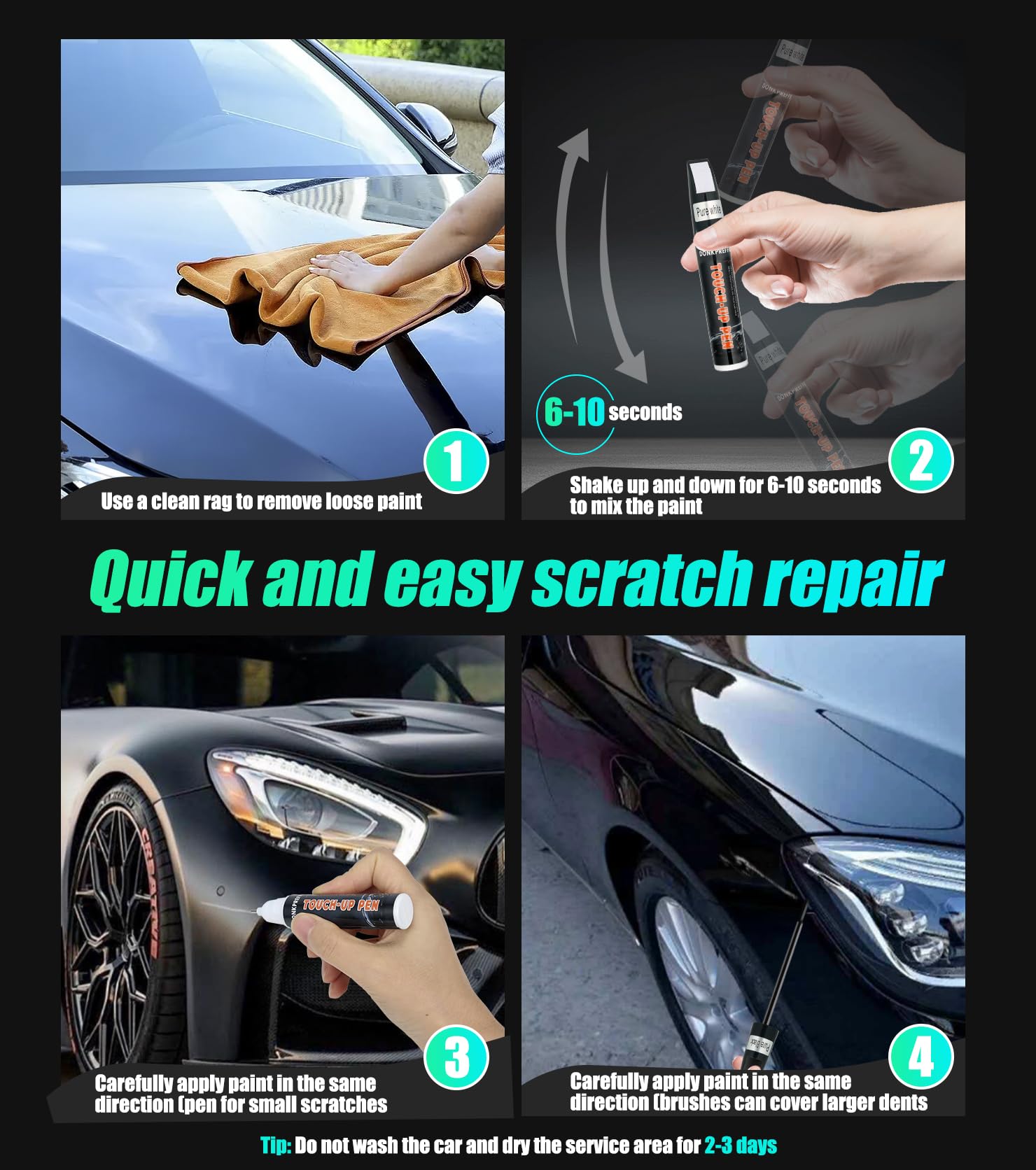 Car Scratch Repair, Car Paint Touch Up, Premium Car Scratch Remover For Deep Scratches, Precise Auto Touch Up Paint (Grey)