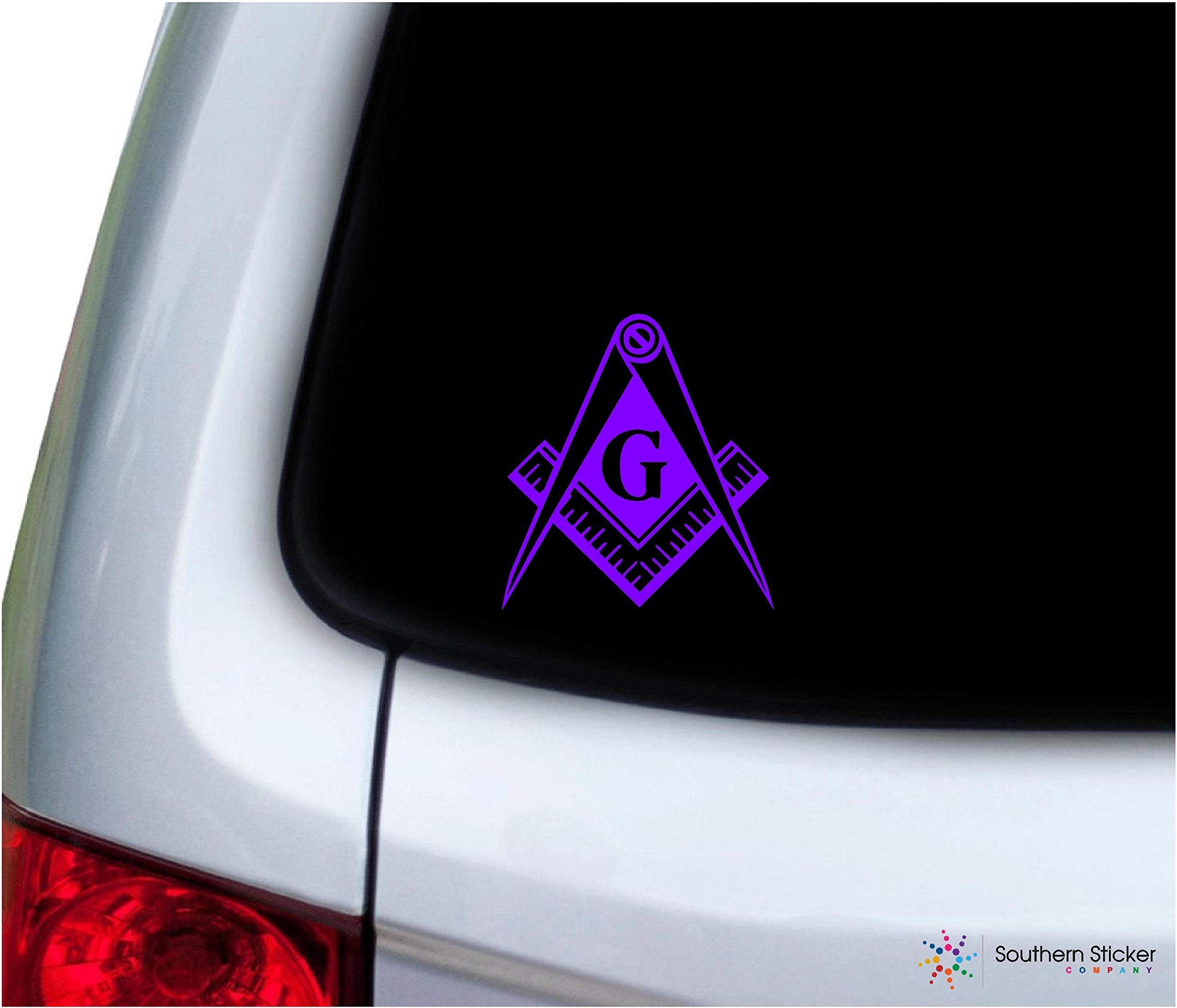 Southern Sticker Company Freemason Masonic Lodge Symbol 3.9X4.2 Inches Size Laptop Car Window Truck - Made And Shipped In Usa (P