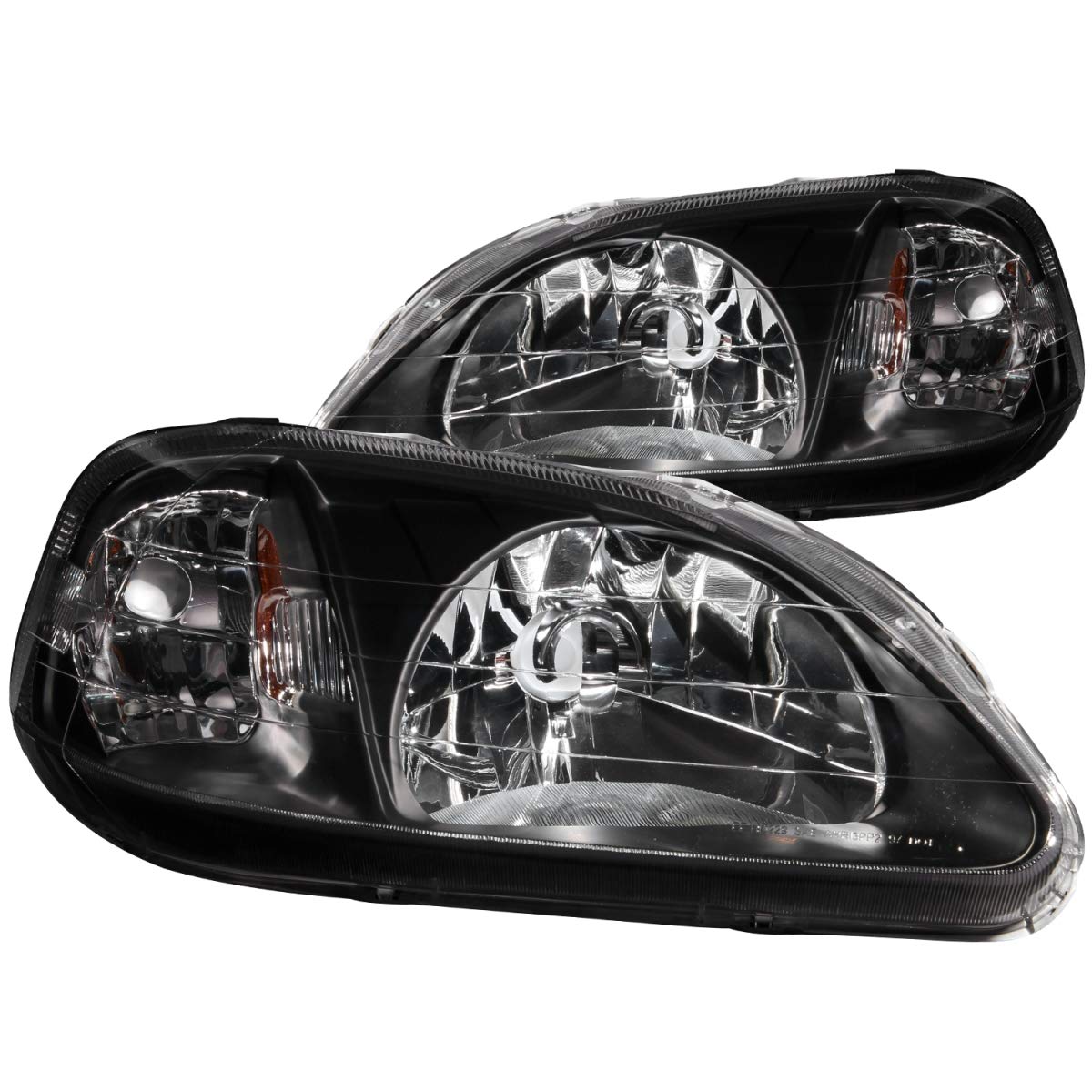 Anzo USA 121070 Honda Civic Crystal Black Headlight Assembly - (Sold in Pairs)