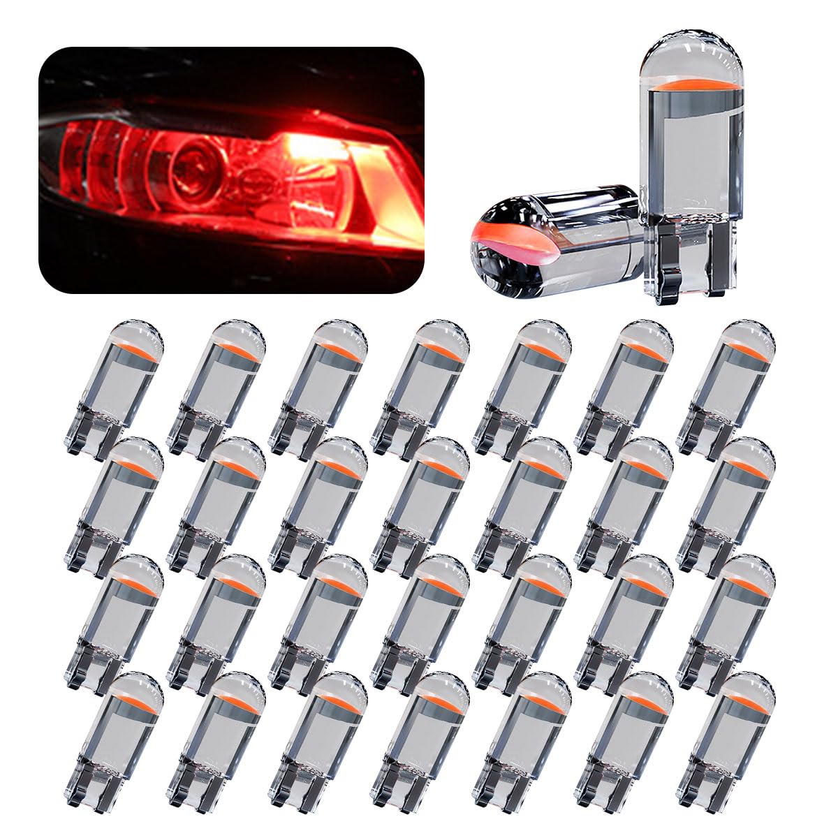 JOYCOURT 30-Pack 194 Car LED Light Bulbs