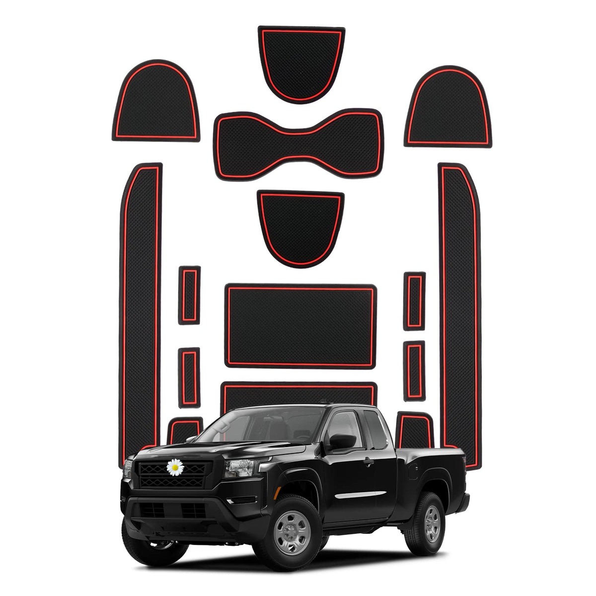 SHAOHAO for 2024 2025 Nissan Frontier Door Slot Mats Fit for 2022 2023 2024 2025 Frontier Accessories Frontier S/SV/Pro-X/Pro-4X