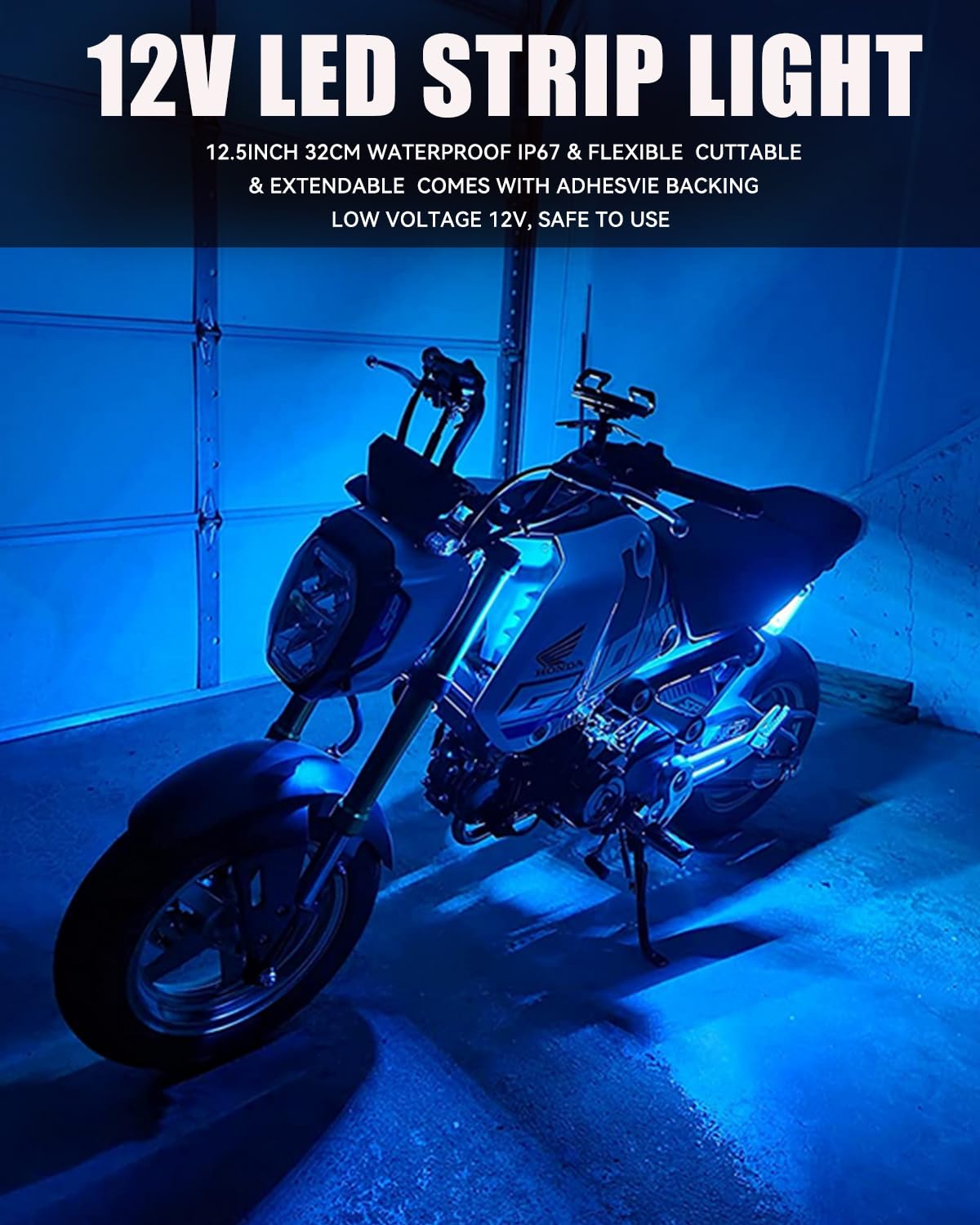 12V Led Light Strip 32Cm Waterproof Ice Blue Led Strip Lights For Cars Motorcycles Golf Cart Interior & Exterior Marine Boat 505