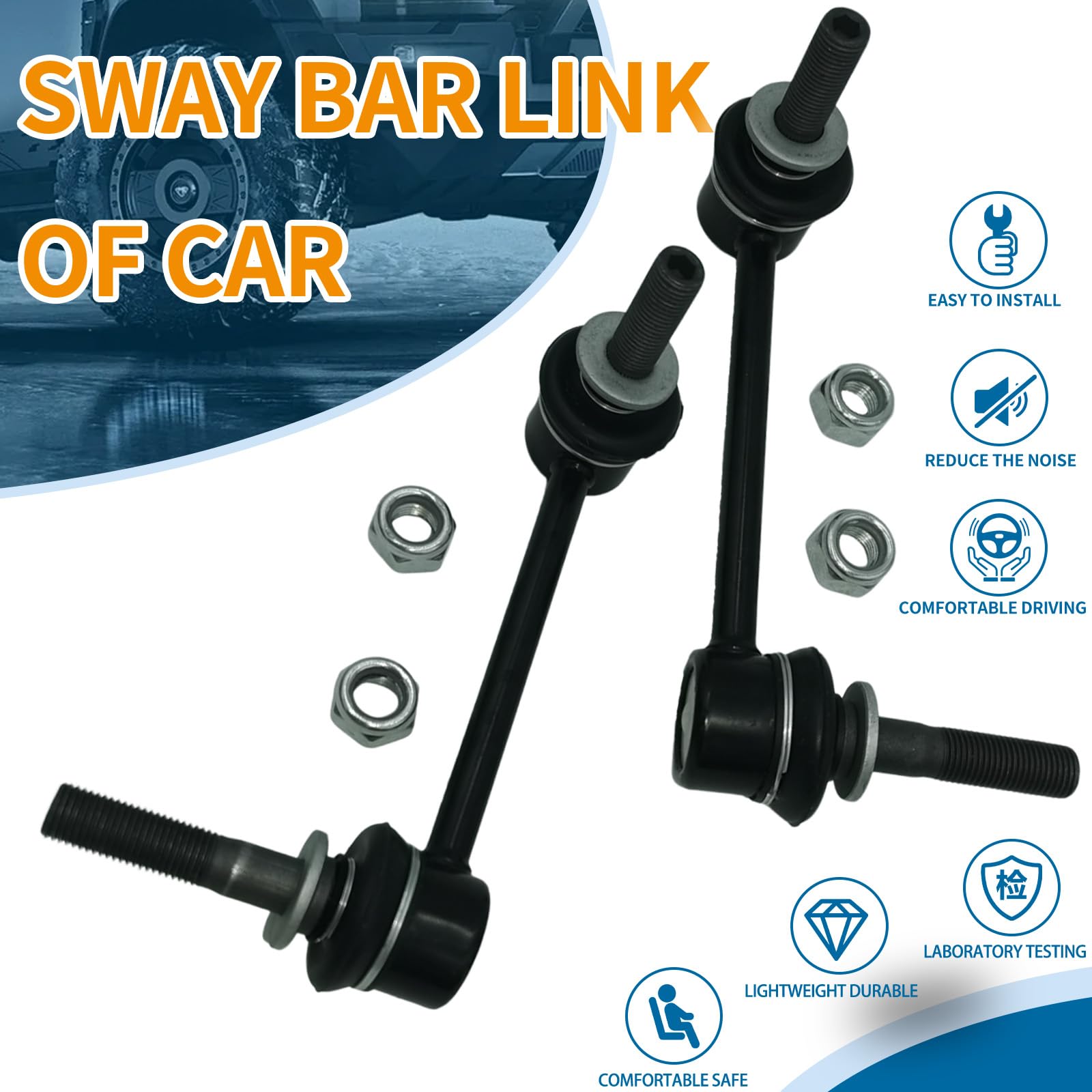 Xcpmc Front Sway Stabilizer Bar End Link 2 Pcs Left & Right|Replacement For 2005-2019 Tacoma 2019 4Runner|Replace Oe#: K80948 K8