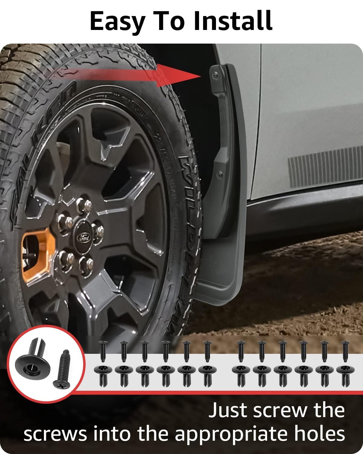Ecarzo Mud Flaps for 2022 2023 2024 2025 Maverick Accessories, All Weather Guard Mud Guards Splash Front & Rear 4pc Set