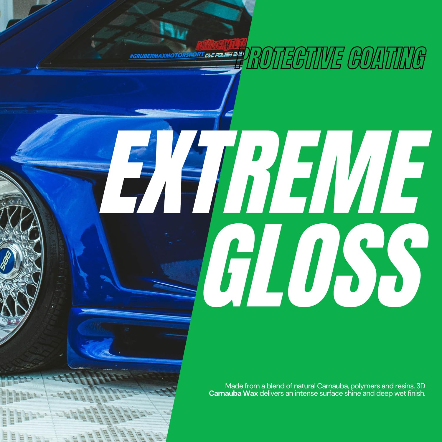 3D Carnauba Wax - High Gloss, Deep Shine Brazilian Carnauba Liquid Wax - Long Lasting Uv Paint Protection - Easy Application On Cars, Rvs, Boats, Motorcycles - Non-Staining Detailing Products 16Oz.