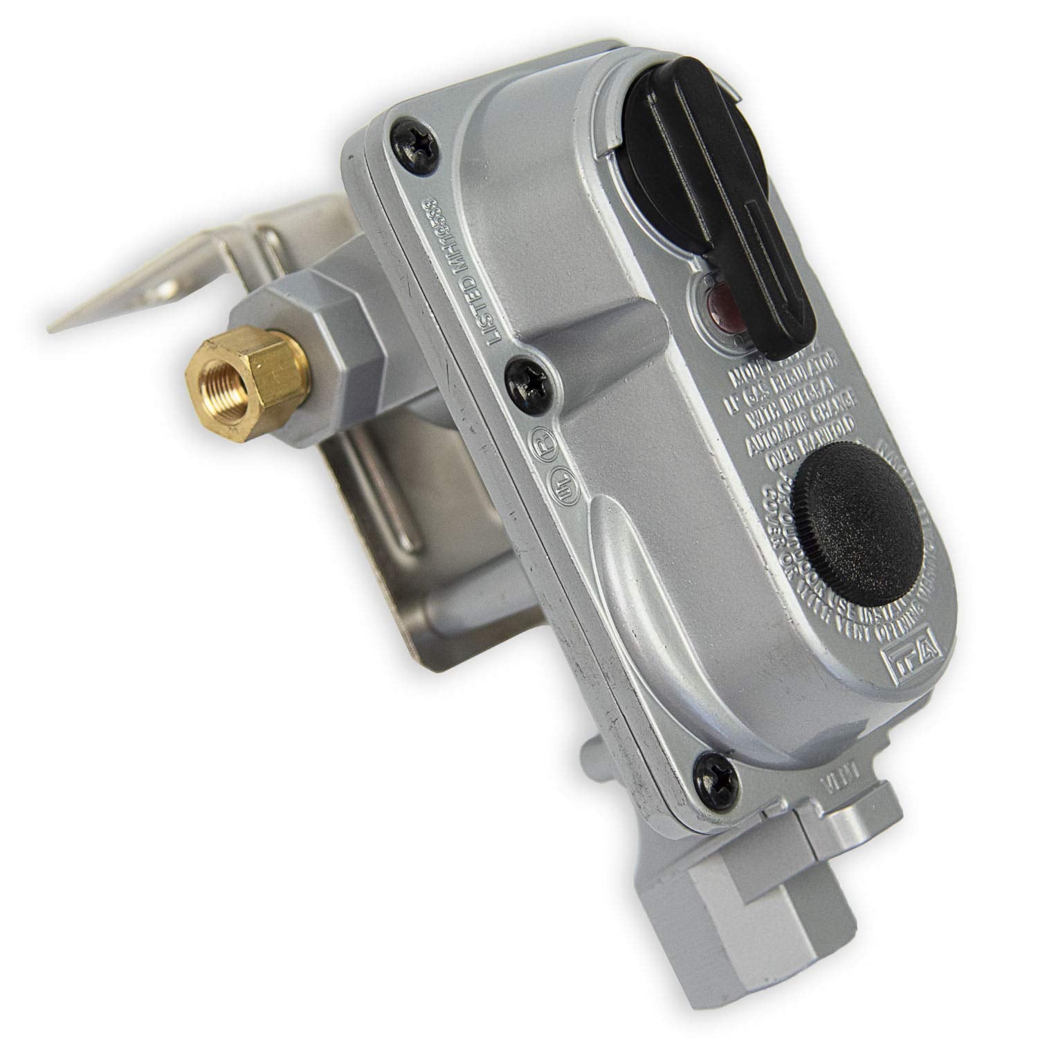 Flame King (Acr6) Without Pigtails 2-Stage Auto Changeover Lp Propane Gas Regulator For Rvs, Vans, Trailers