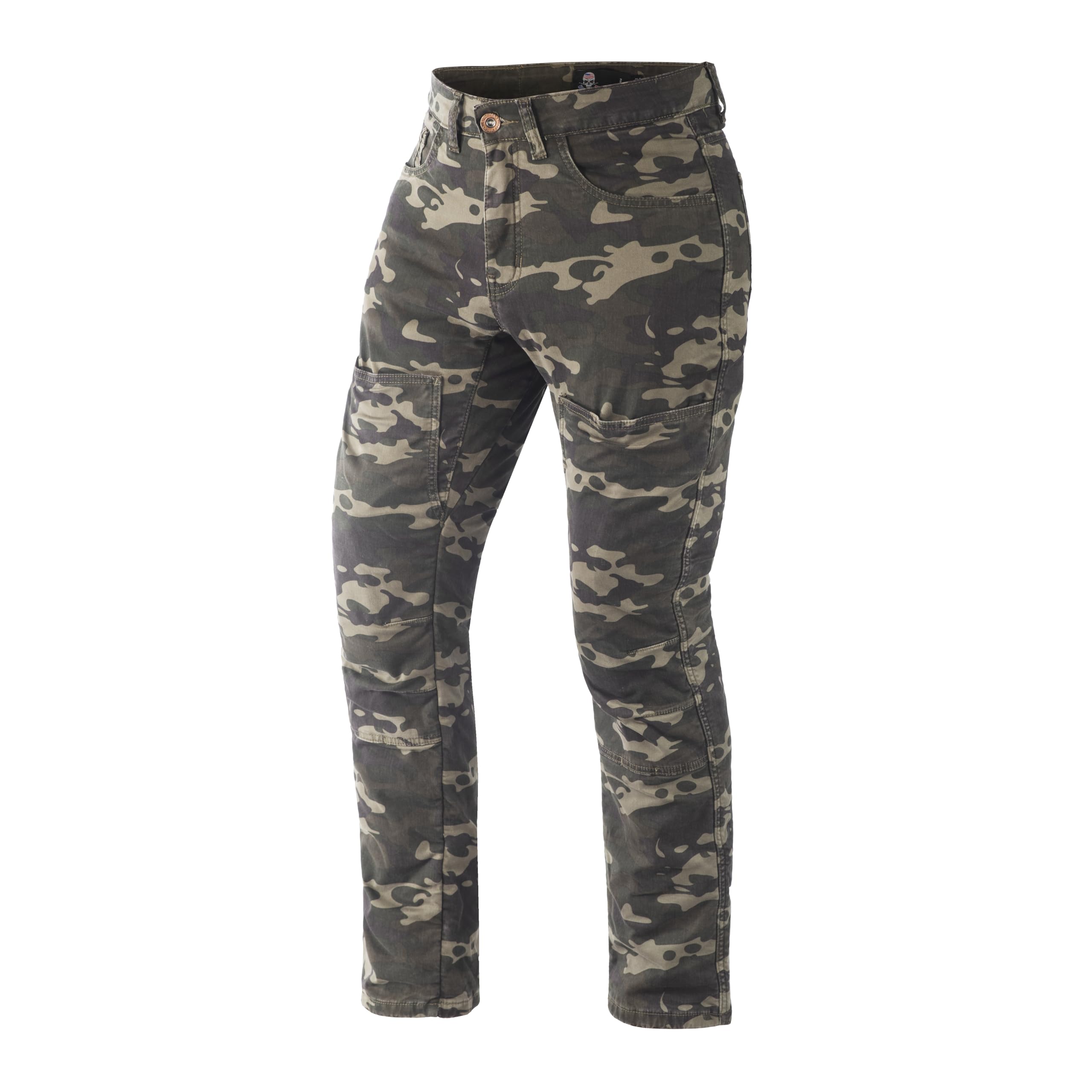 WICKEDSTOCK-Mens Motorcycle Pants-CE Level 2 Armor-Tactical Pants-Combat -Protective- Aramid Lined-Camo