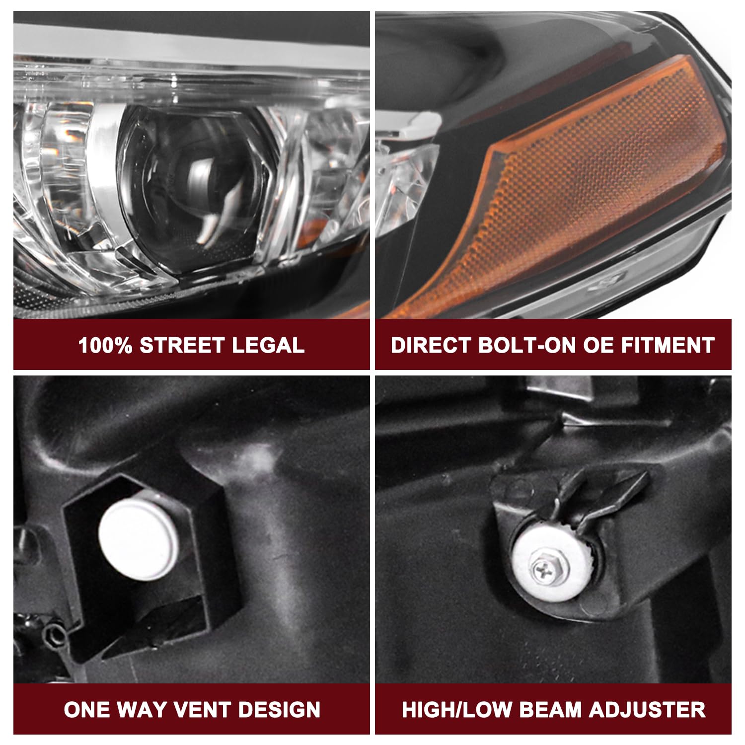 Jsboyat Led Projector Headlight Assembly Replacement For 2017 2018 2019 Toyota Corolla L/Le/Le Eco Oe Style, Left Driver Side Headlamps Halogen