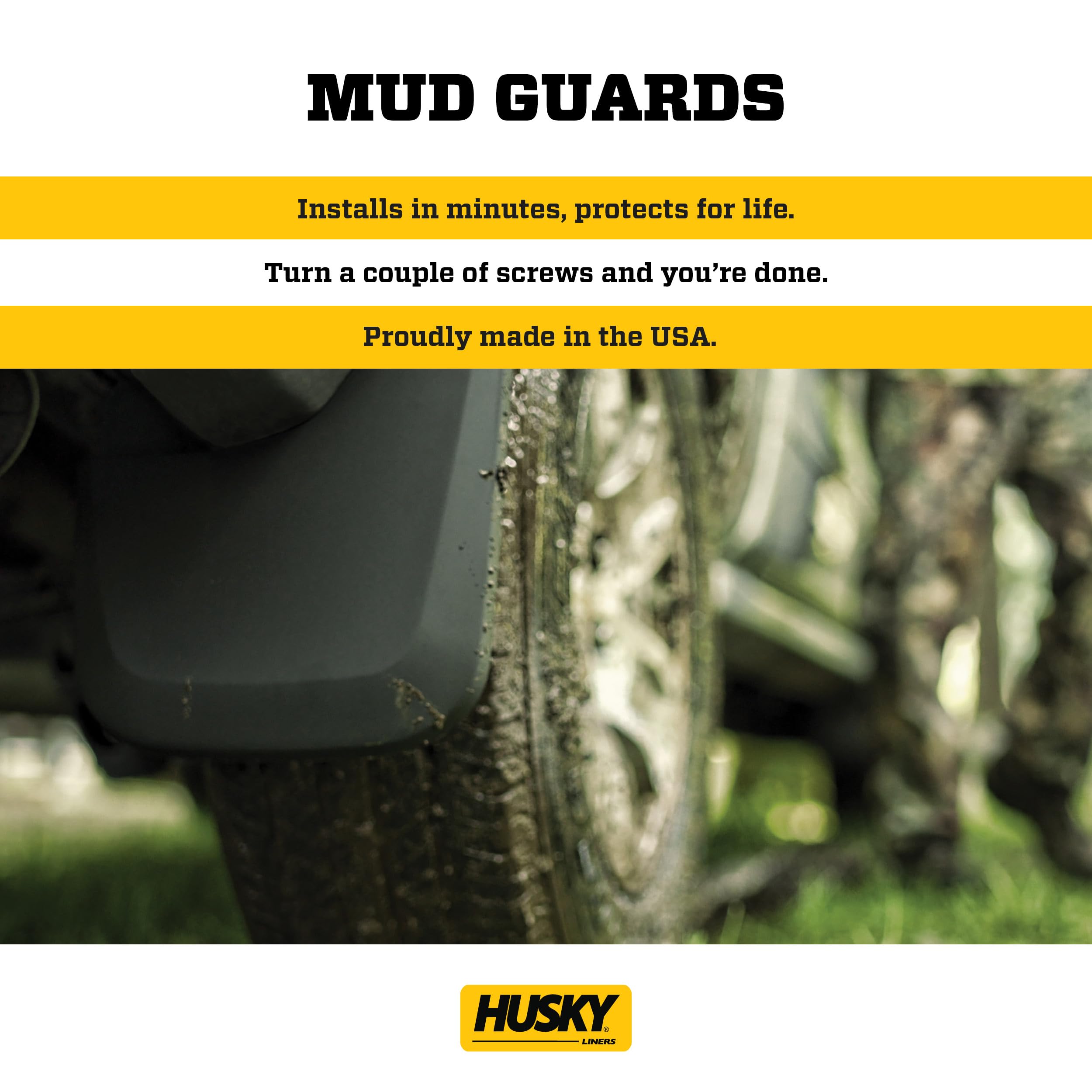 Husky Liners - Rear Mud Guards | 2015-2020 Ford F-150 W/O Oem Fender Flares, Rear Set - Black, 2 Pc. | 59441