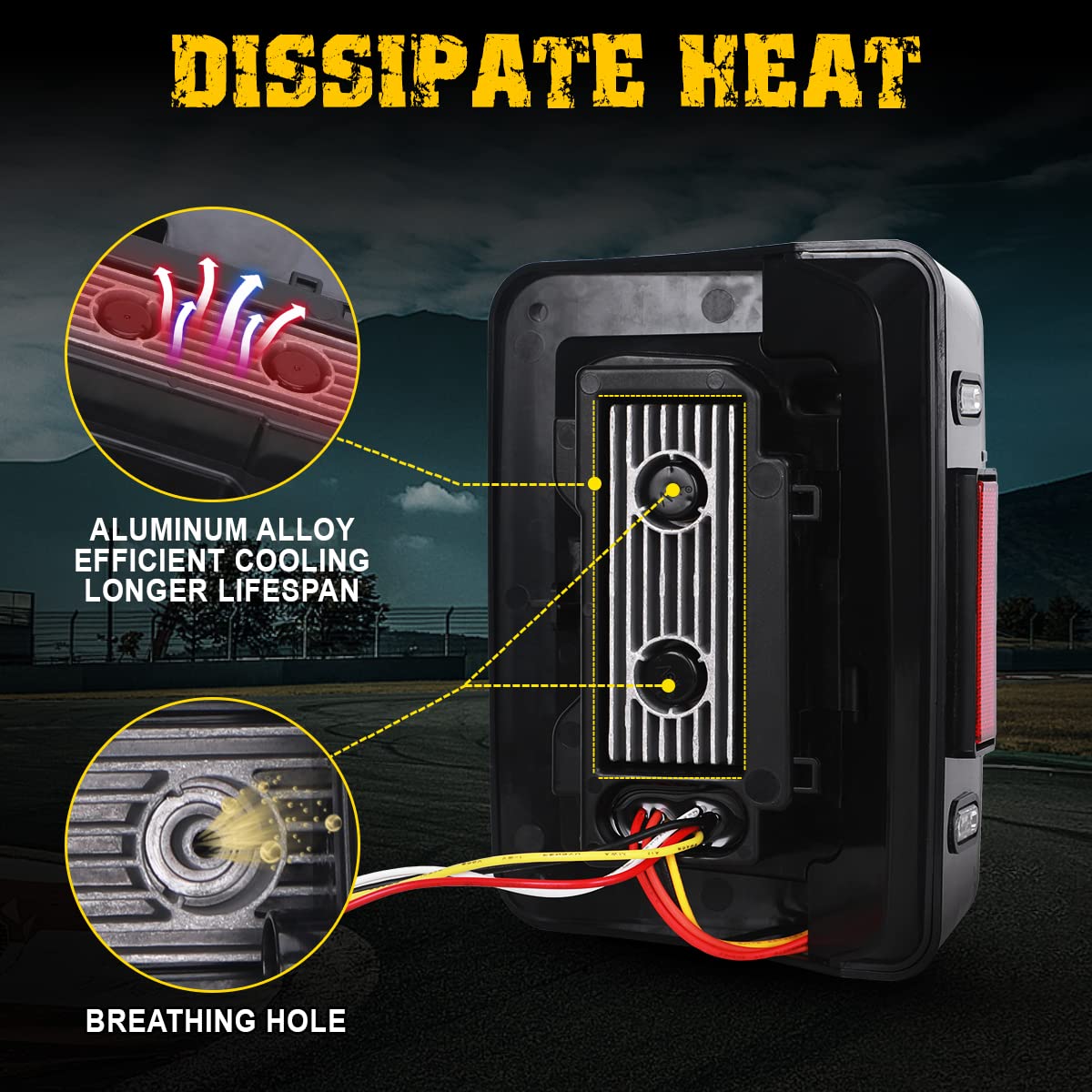 AUDEXEN LED Tail Lights Compatible with Jeep Wrangler JK JKU 2007-2018, Unique C Shaped Design Smoked Lens, 20W Reverse Lights,