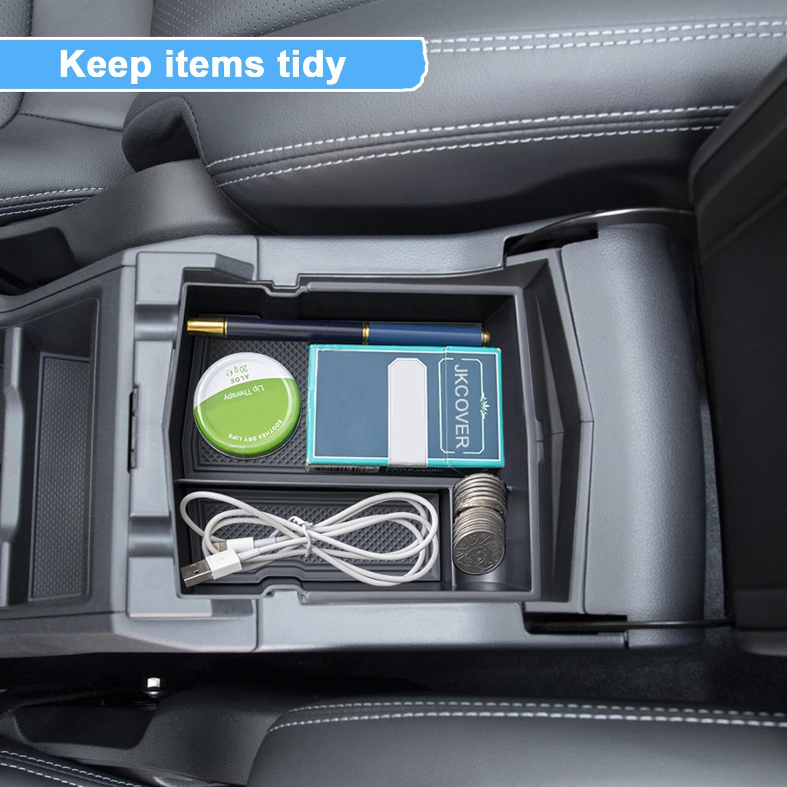 Jkcover Upgraded Design Center Console Organizer Tray Compatible With Subaru Forester 2024 2023 2022 2021 2020 2019 Interior Arm