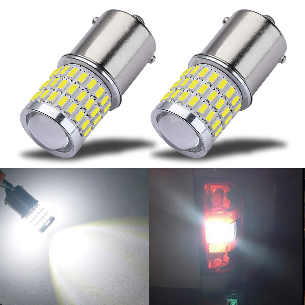 Ibrightstar Newest 9-30V Super Bright Low Power 1156 1141 1003 Ba15S Led Bulbs With Projector Replacement For Back Up Reverse Li