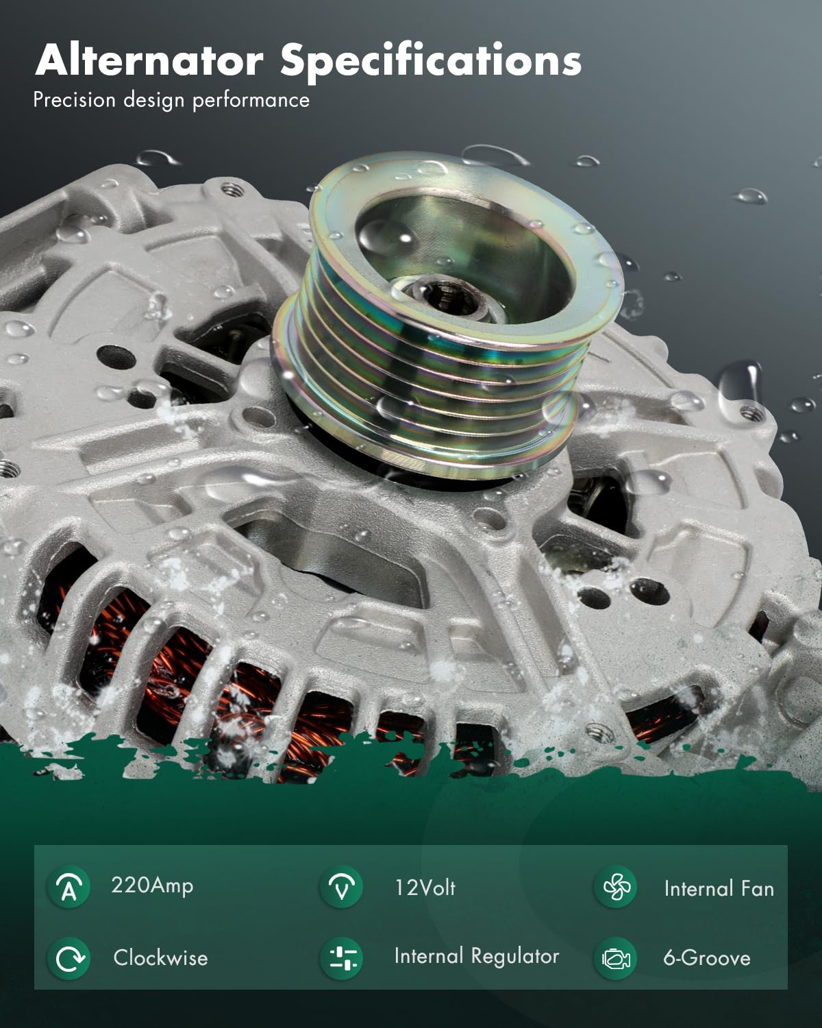 SCITOO Alternator Fit for Mercedes-Benz W221 S450 2008/2010, W221 S550 2007-2010, C216 CL550 2009-2010, 4.7L 5.5L - 12V 220Amp C