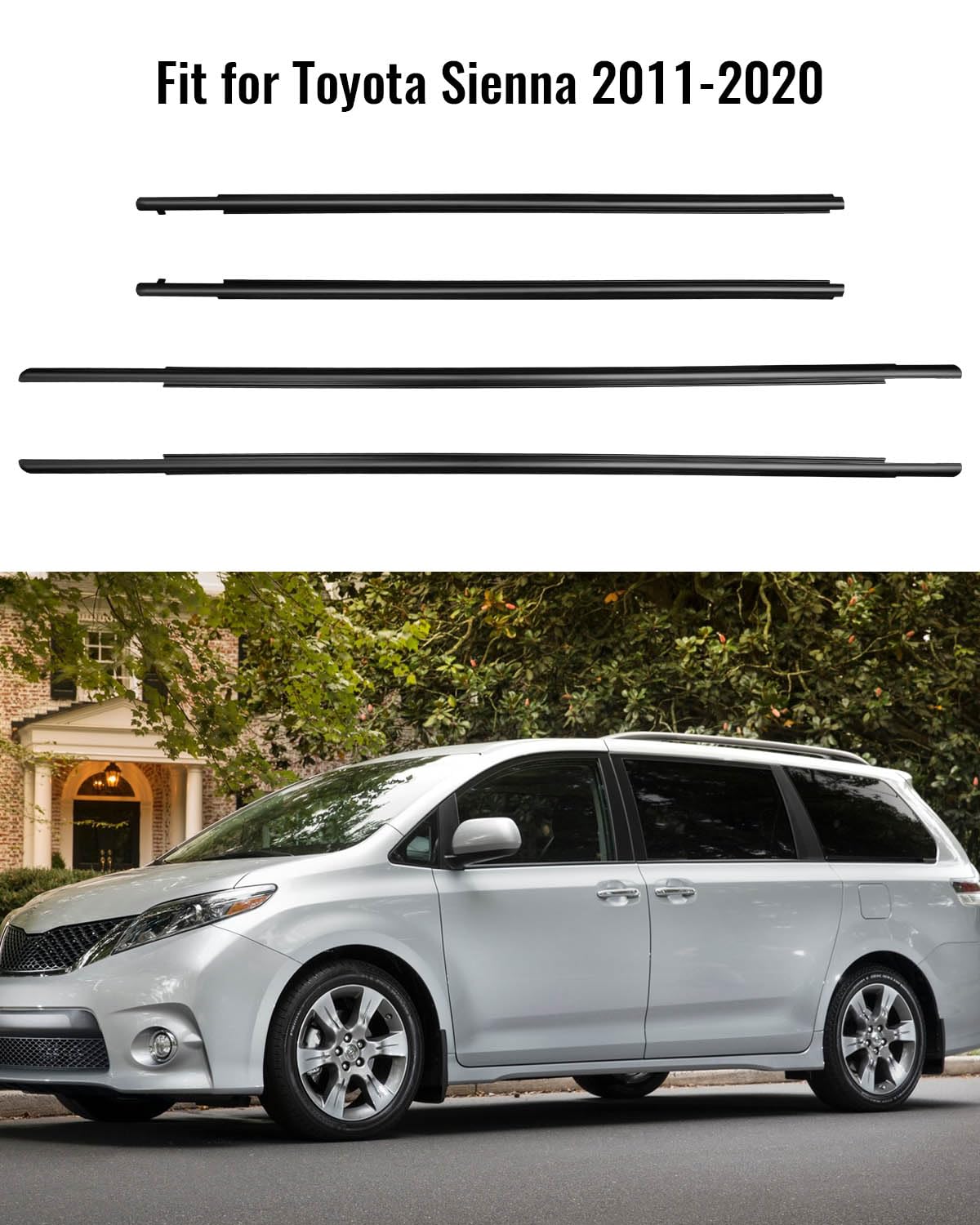 Weatherstrip Window Moulding Trim Seal Belt Fit For Toyota Sienna 2011-2020 Replace 6816008020 6818008020 6821008020 6823008020