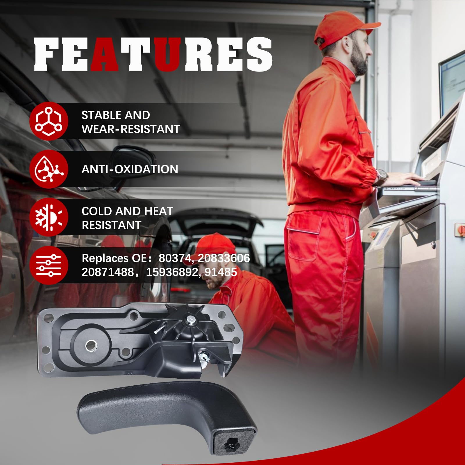 FAERSI Interior Door Handle Kit Front Left Driver Side for 2007-2014 Silverado Avalanche Suburban Tahoe Cadillac Escalade GMC Si