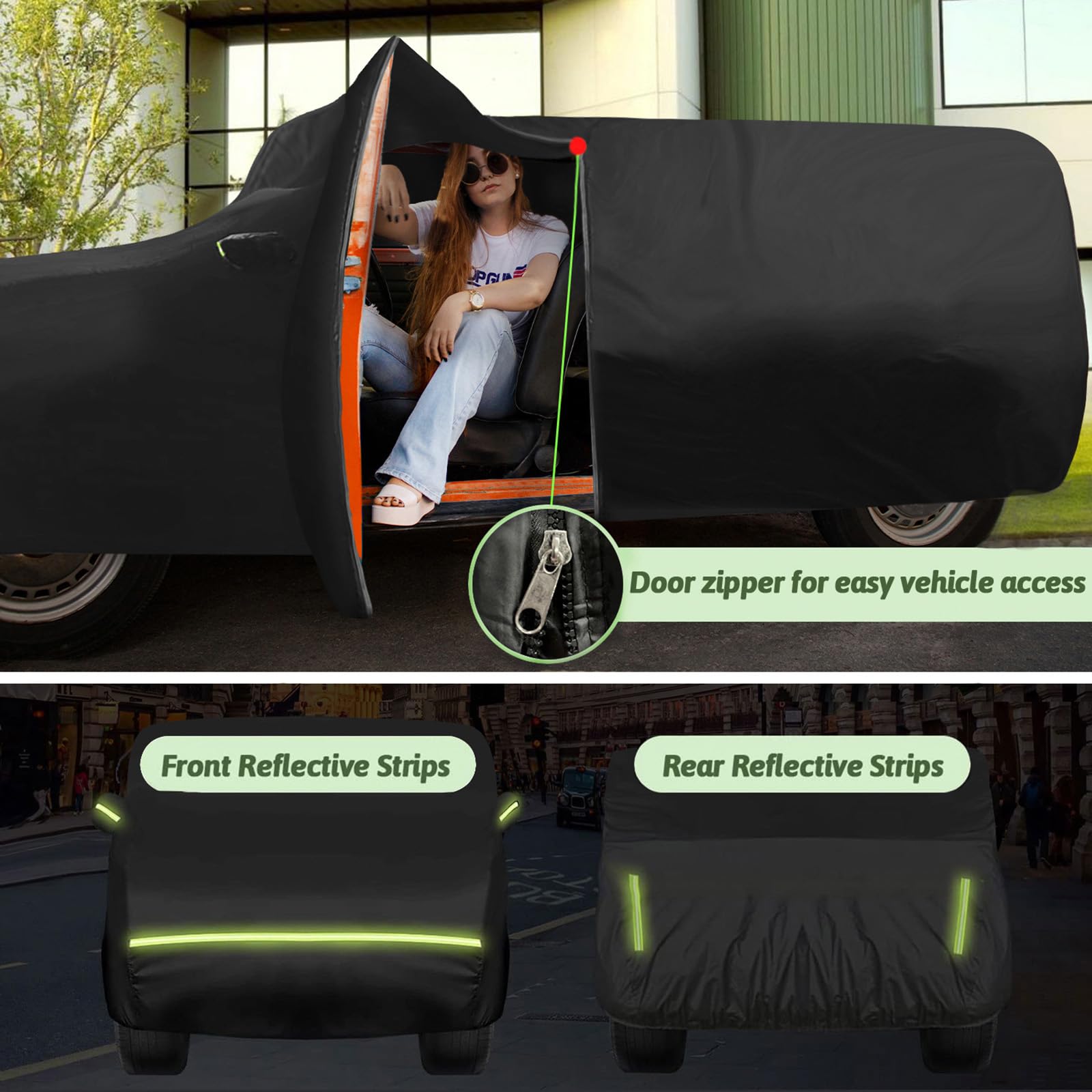 Car Cover for 2007-2025 Chevrolet Tahoe/Cadillac Escalade/GMC Yukon, 6 Layers Heavy Duty Waterproof Sun Rain UV Dust Snow Protec