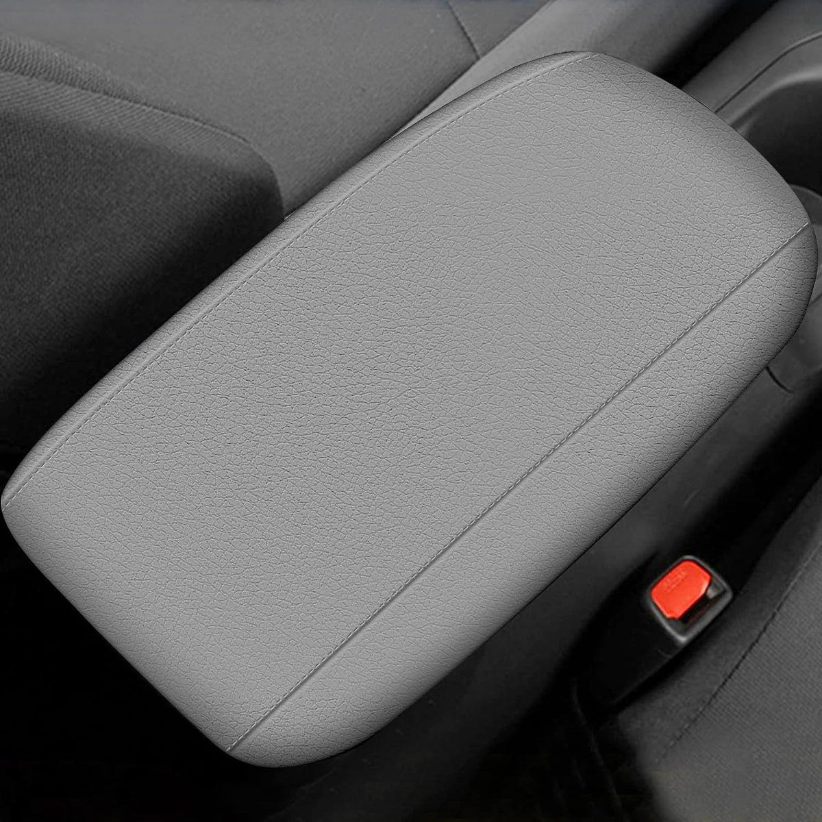 Aomsazto Leather Center Console Armrest Cover For 2020-2023 Corolla Toyota Gray