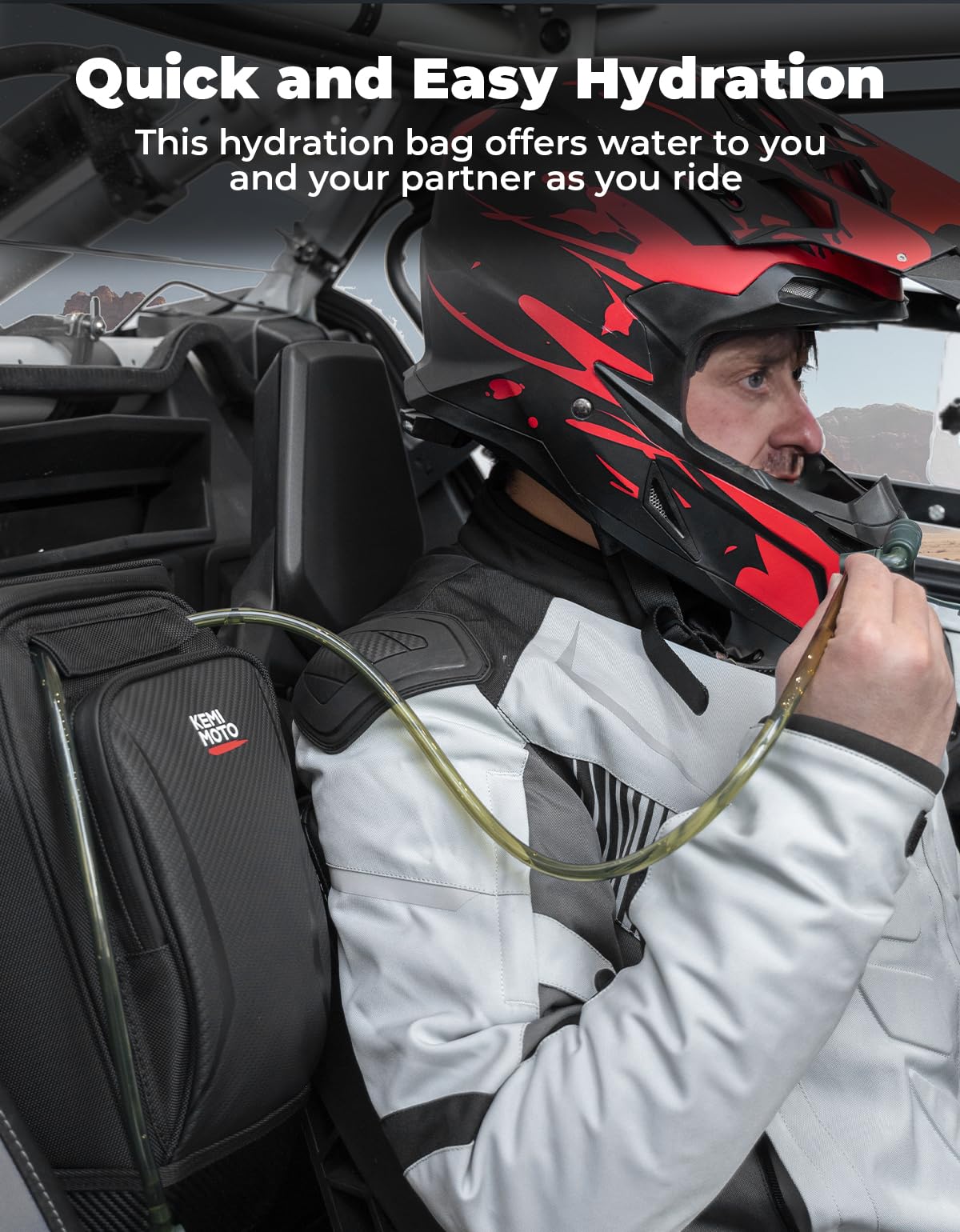 KEMIMOTO X3 Center Storage Bag with Two Hydration Backpacks Updated Storage Shoulder Console Cargo Bag Seat Center Compatible wi