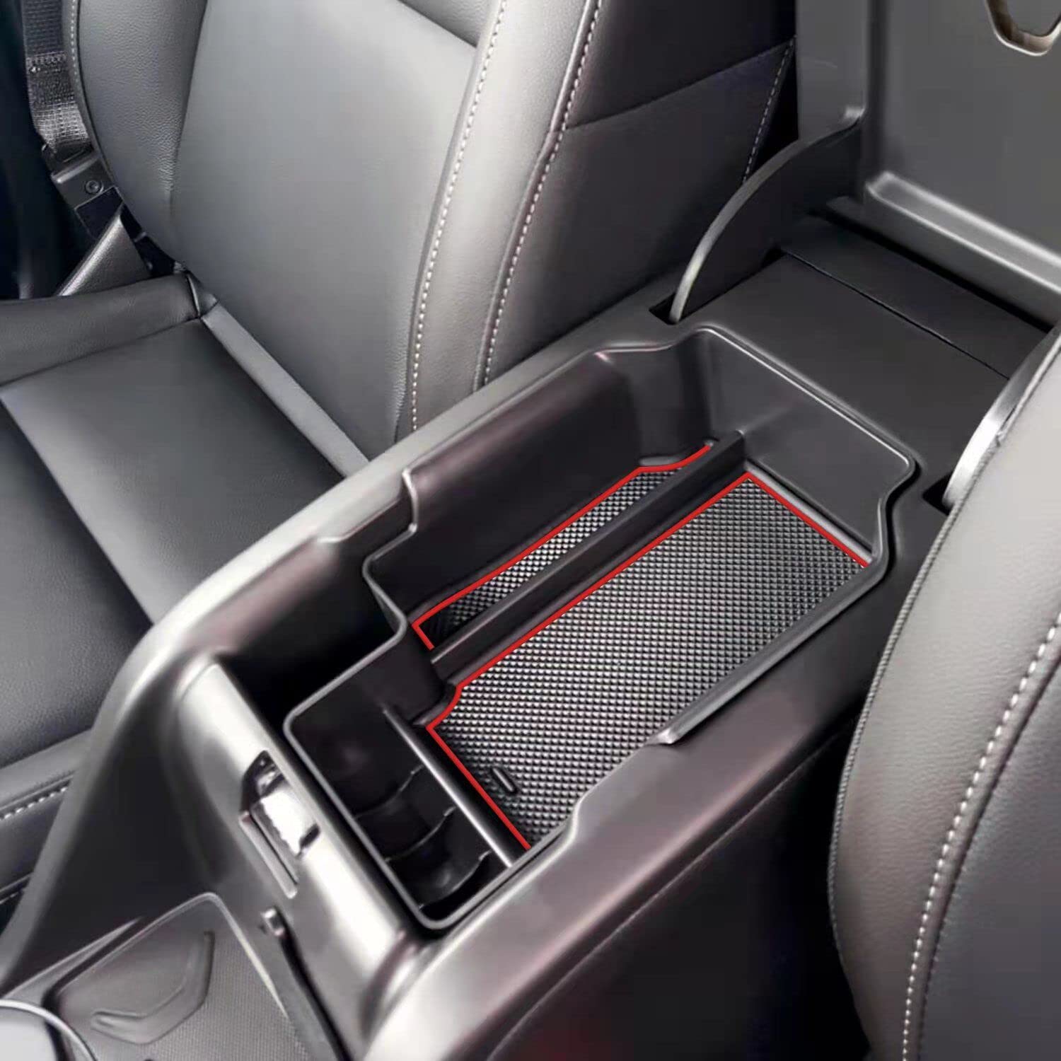 Jdmcar Compatible With Center Console Tray Chevy Colorado/Gmc Canyon Accessories 2015-2020 2021 2022 - Red Trim