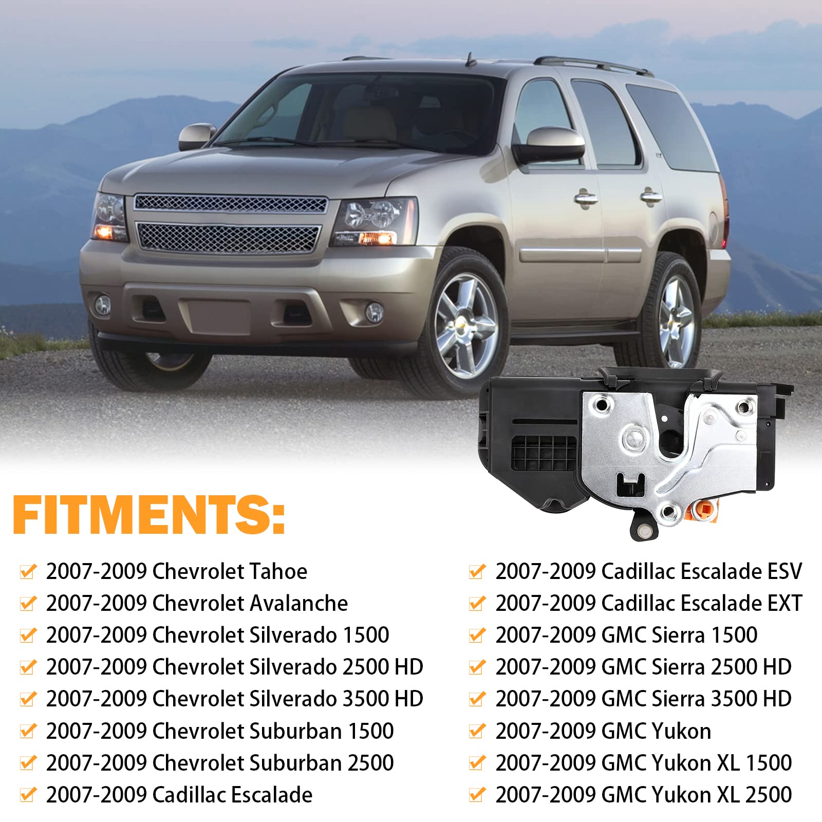 Driver Door Latch Lock Actuator For Chevy Silverado Tahoe Suburban Avalanche Gmc Sierra Yukon Cadillac Escalade Door Lock 2007-2