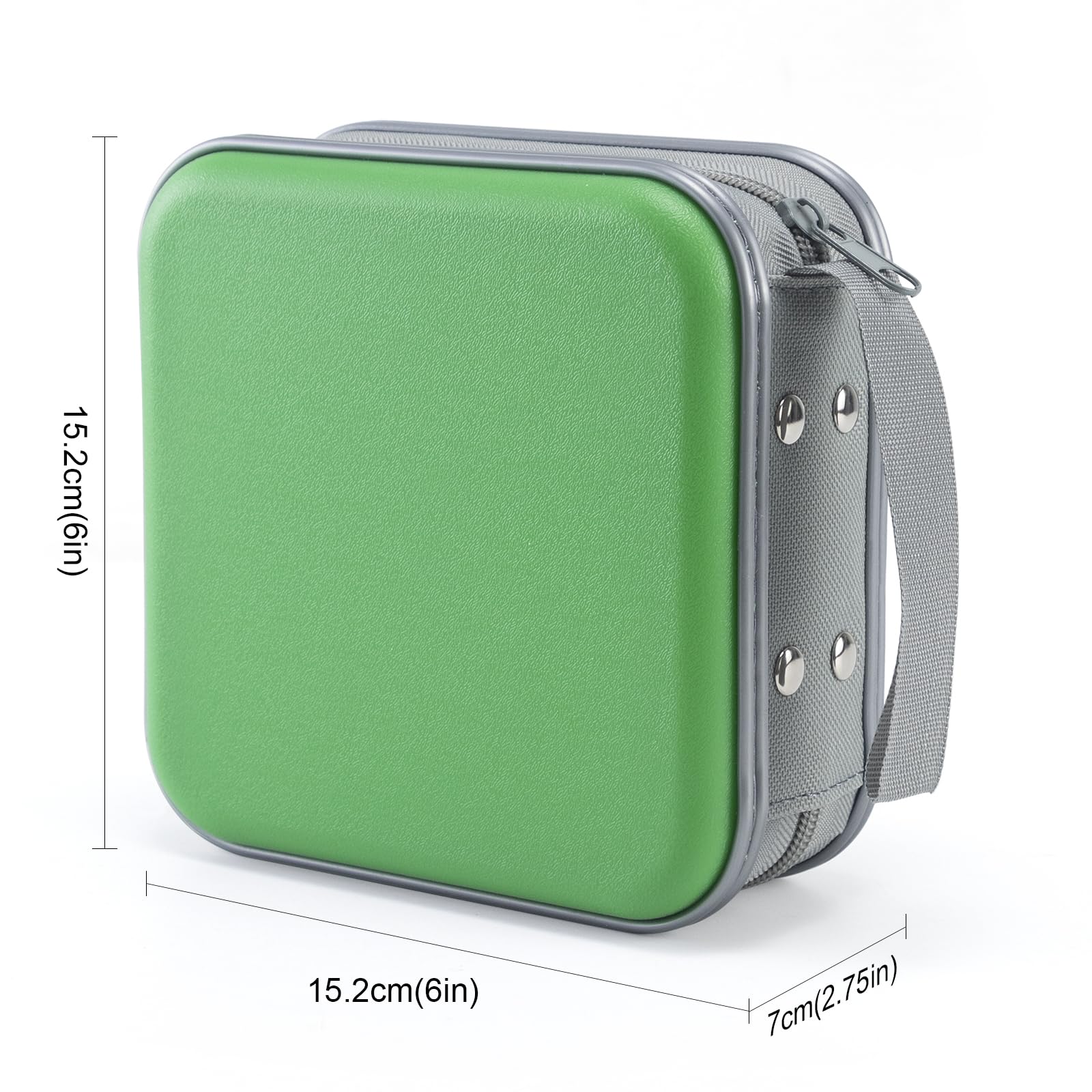 Uentip Cd Case For Car,48 Capacity Dvd Case Portable Zipper Cd Case Holder Large Storage Cd Wallet Cd Organizer Home Travel (Gre