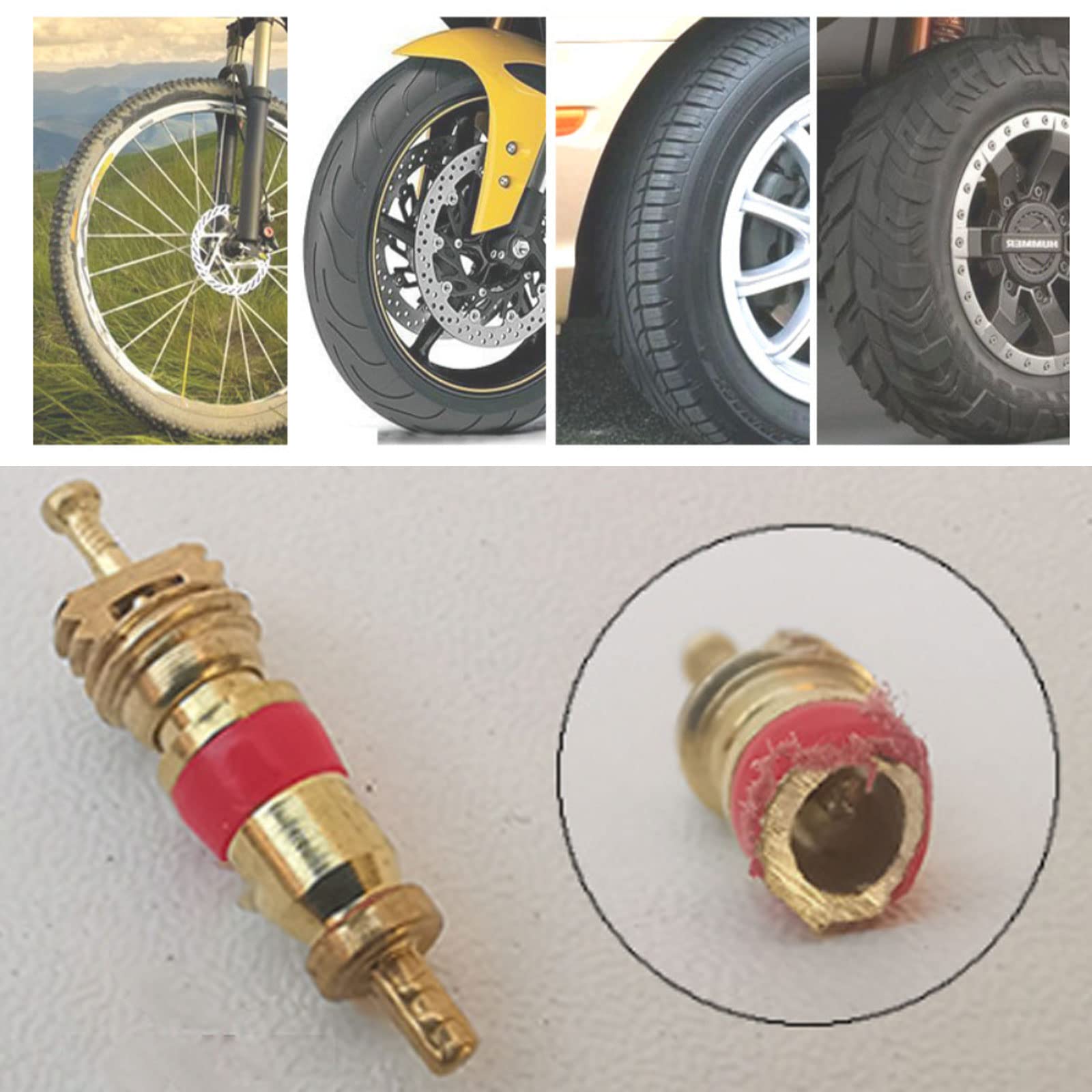 Kurami 150Pcs Copper Tyre Tire Valve Stem Core Part Replacement For Car Truck Motorcycle Bike