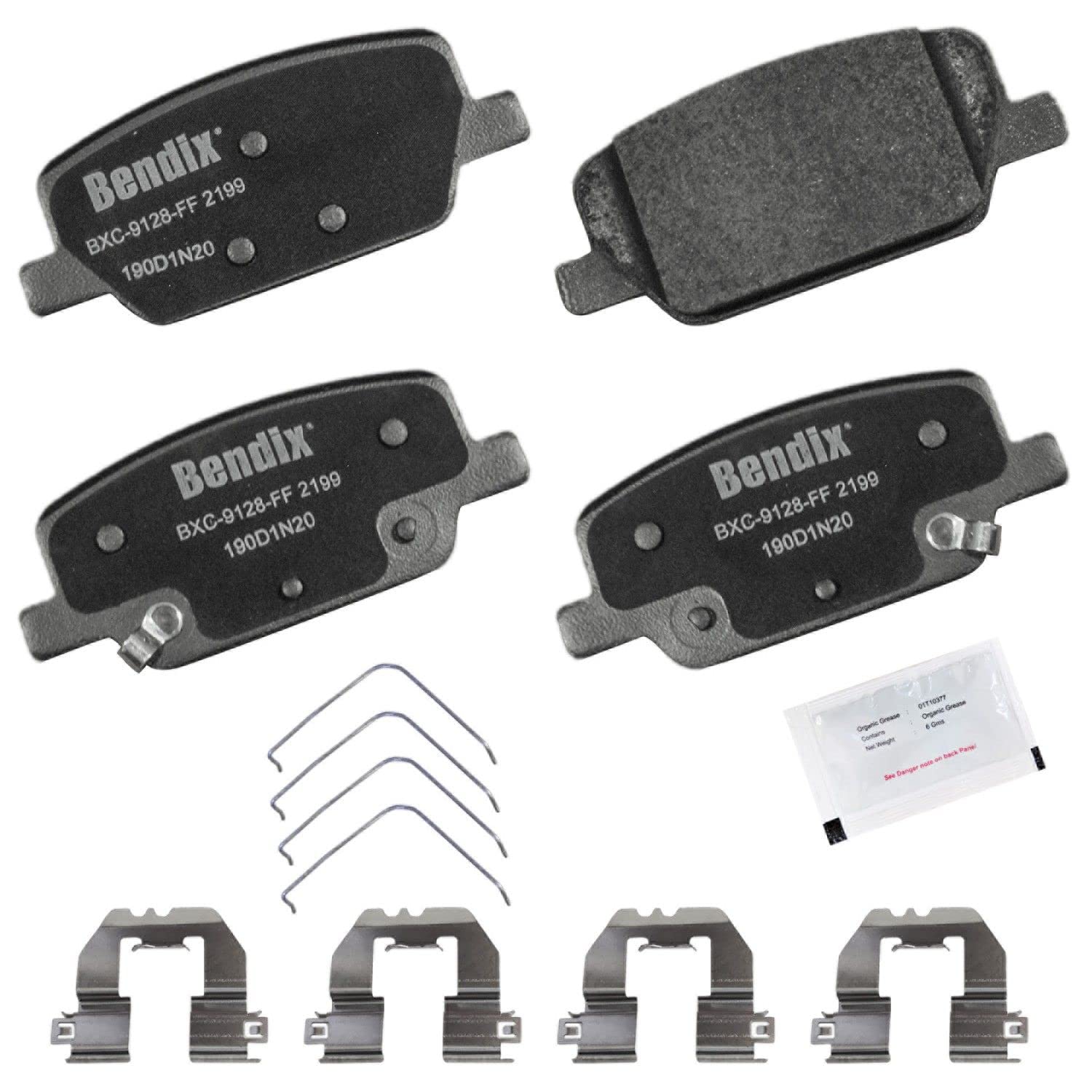 Bendix Priority1 Cfc2199 Ceramic Rear Brake Pads For Hyundai Palisade 2024-2020, Santa Fe 2020-2019, Kia Telluride 2023-2020