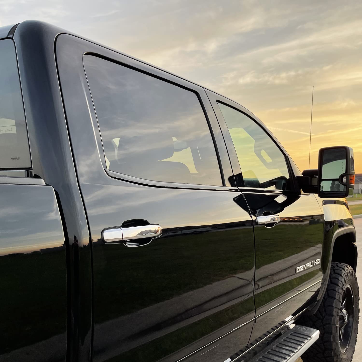 Slickmod Chrome Delete Blackout Vinyl Overlay For 2014-2019 Gmc Sierra 1500 2500 3500 Window Trim (1. Window Trim, Gloss Black)