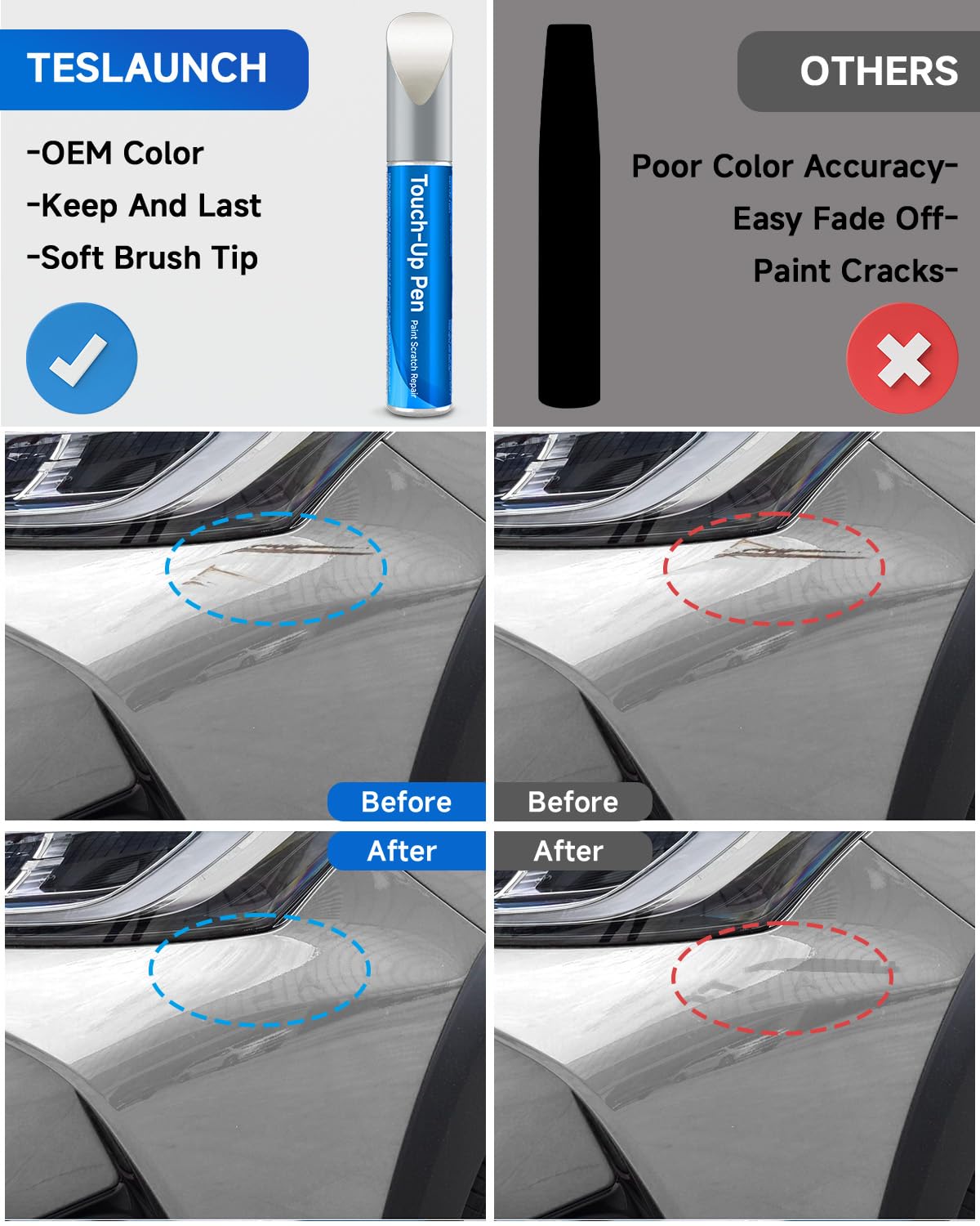 070 Blizzard Pearl Tricoat Touch Up Paint Compatible with Toyota Exact Match Touch Up Paint Car Scratch Repair