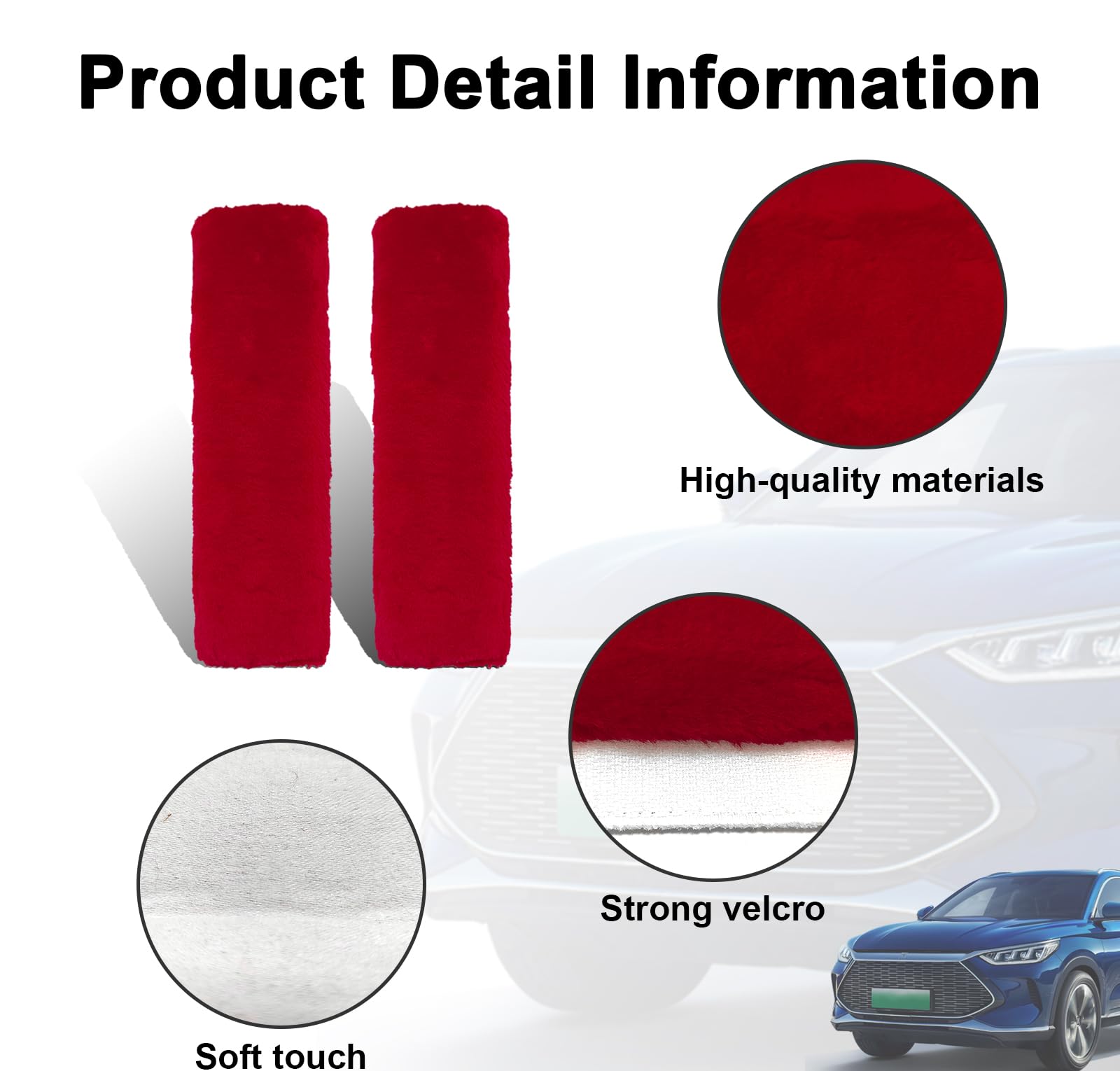 Ziciner 2 Packs Car Seatbelt Covers Shoulder Pad, Universal Soft Faux Sheepskin Shoulder Cover for Comfortable Driving, Fluffy S