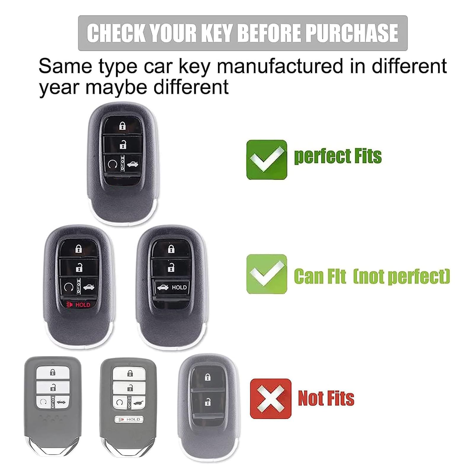 Gematay For Honda Key Fob Cover With Keychain Lanyard, Soft Tpu Key Fob Protector Compatible With 2022 Honda Accord Civic Crv Pi