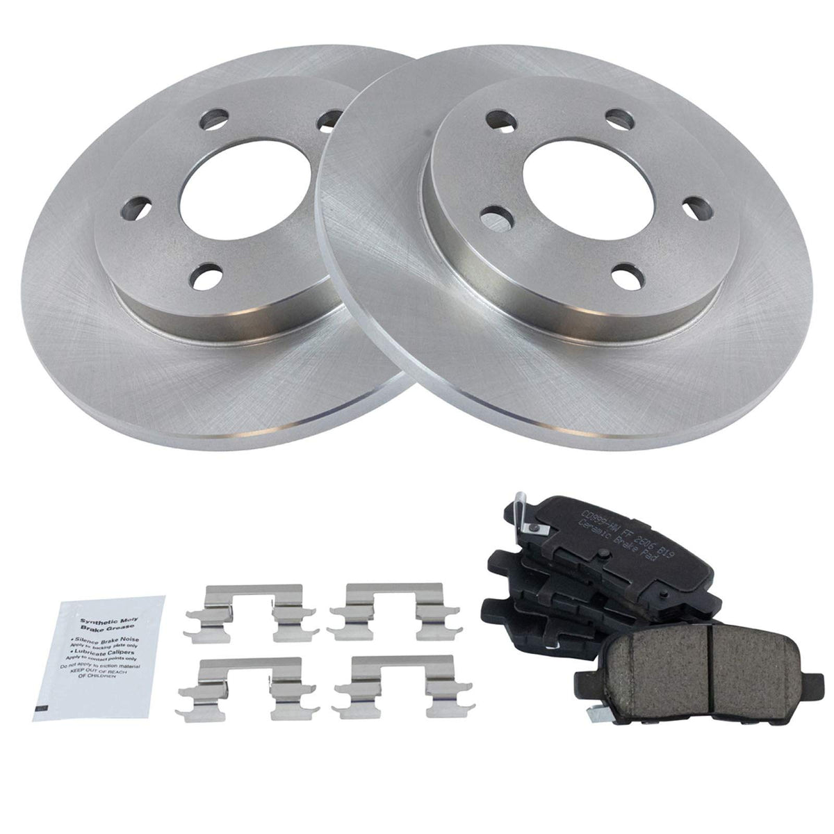 TRQ Rear Brake Pad & Rotor Kit Brake Pads Brake Rotor Ceramic Compatible with 2005-2009 Buick LaCrosse 2011-2013 Chevrolet Impal