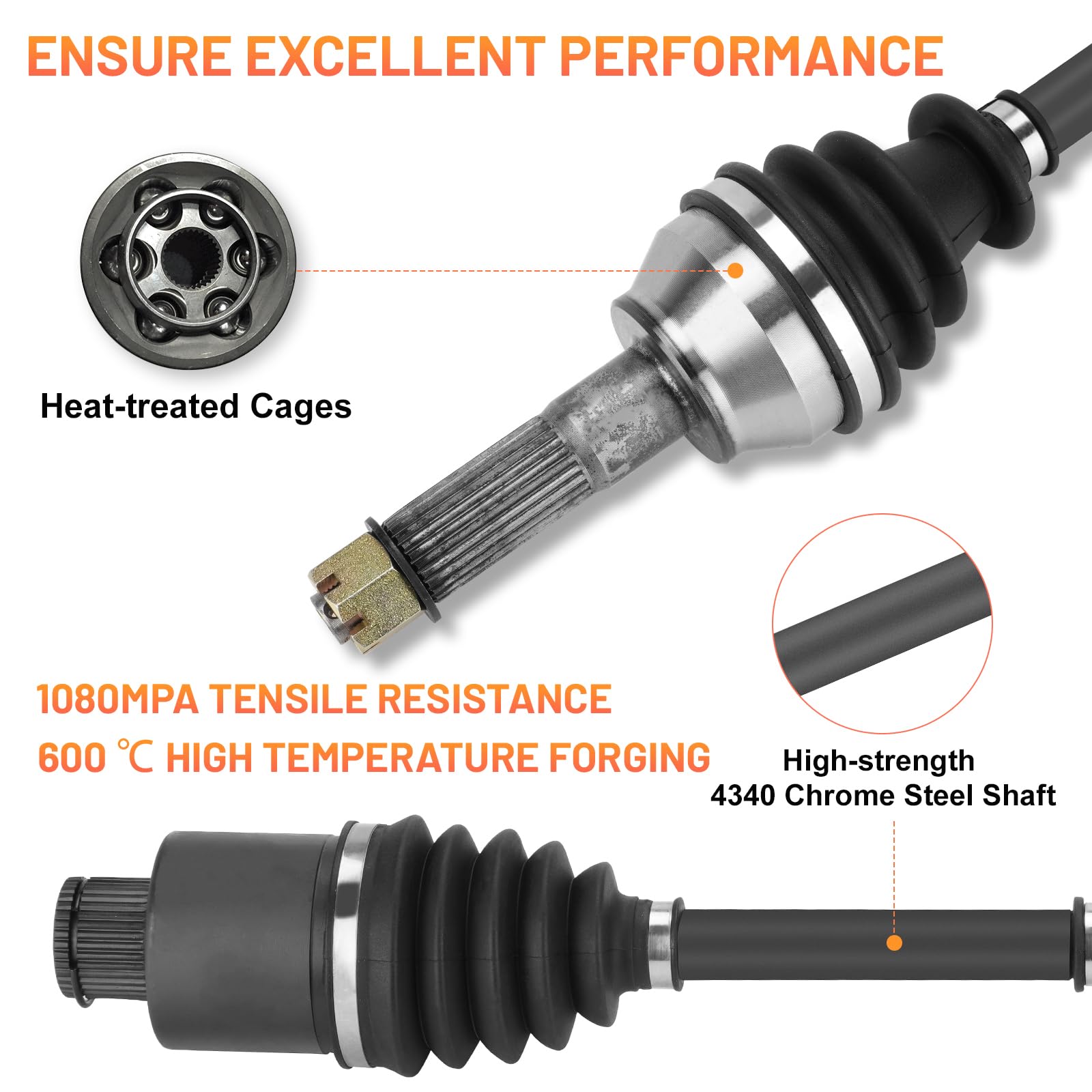 Rear CV Axle Shaft for Polaris Sportsman 400 450 500 570 800 HO 2006 2007 2008 2009 2010 2011 2012 2013 2014 1332935-1 Pcs Left/