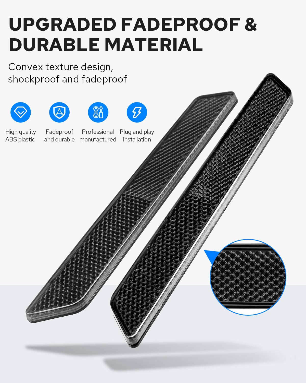 Benlari Black Saddlebag Reflector Inserts 2014-2024 Compatible For Harley Davidson Touring Electra Street Road Glide Road King F